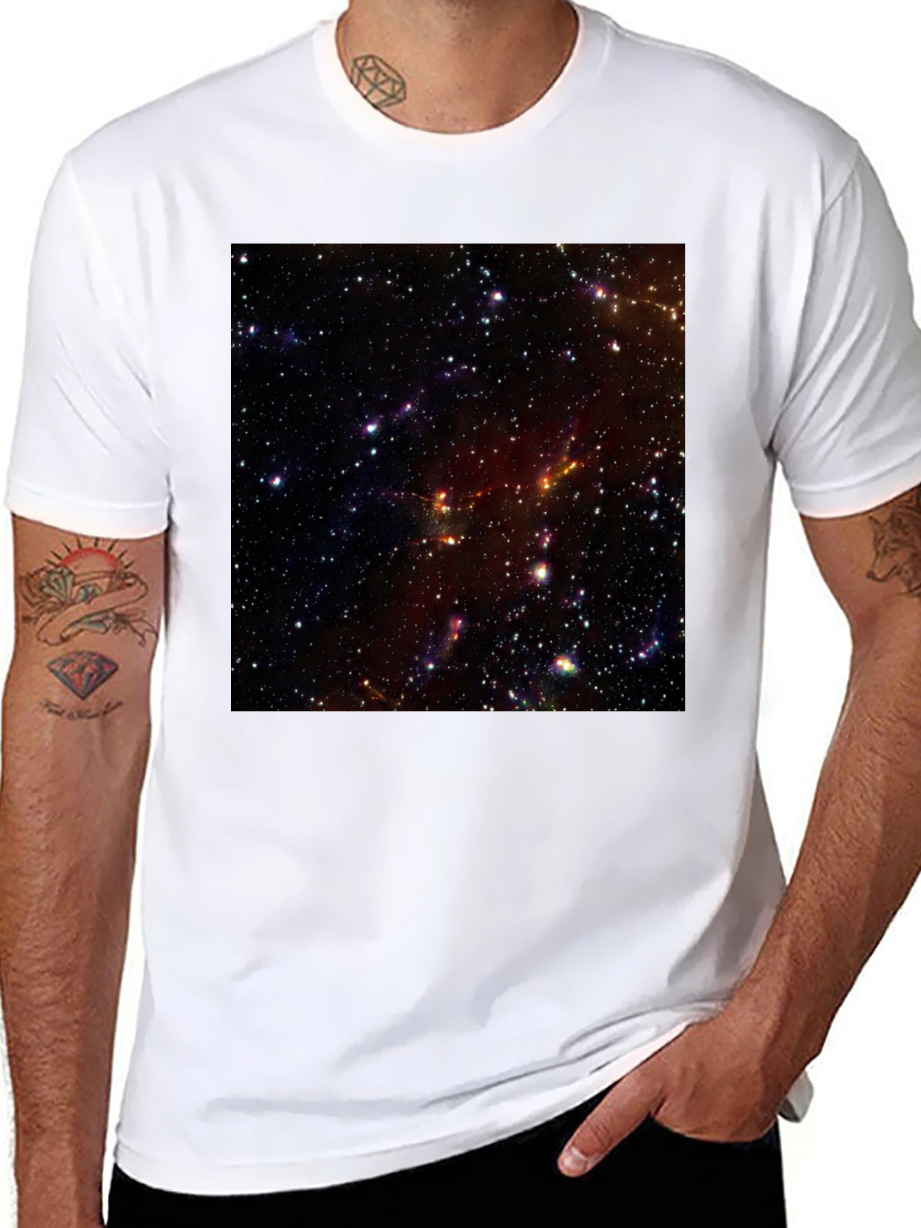 Nebula Print Black T-Shirt