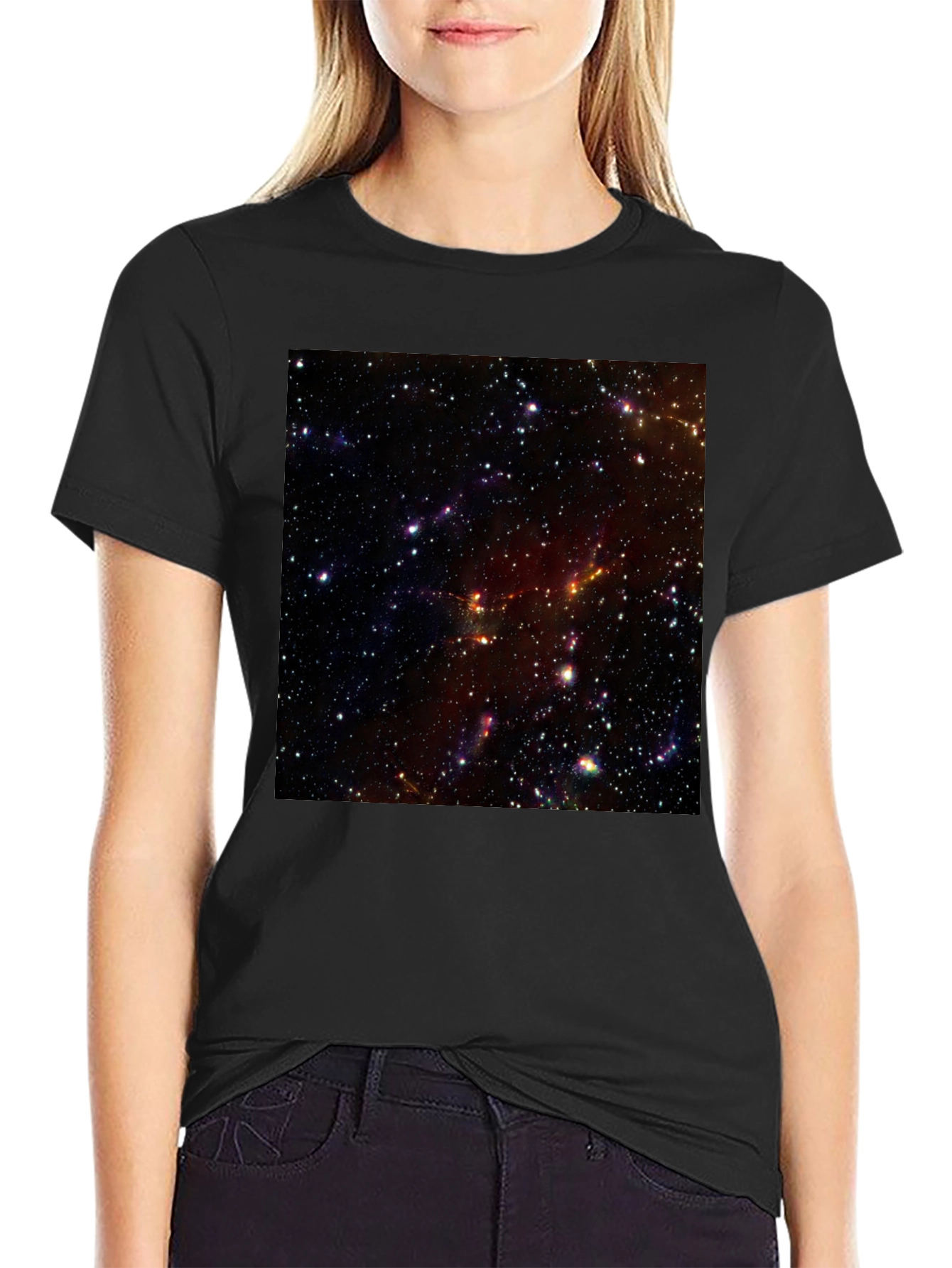 Nebula Print Black T-Shirt