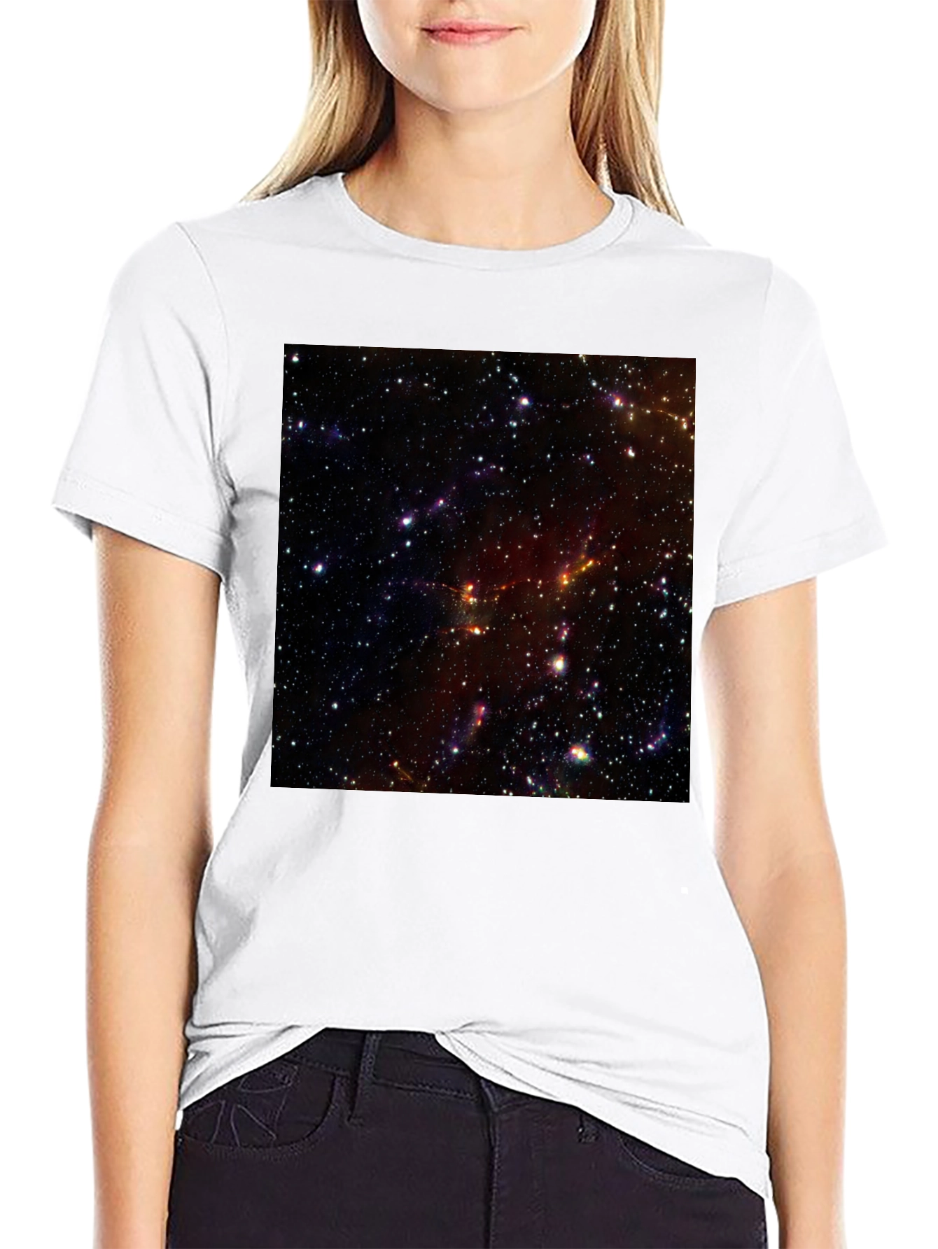 Nebula Print Black T-Shirt