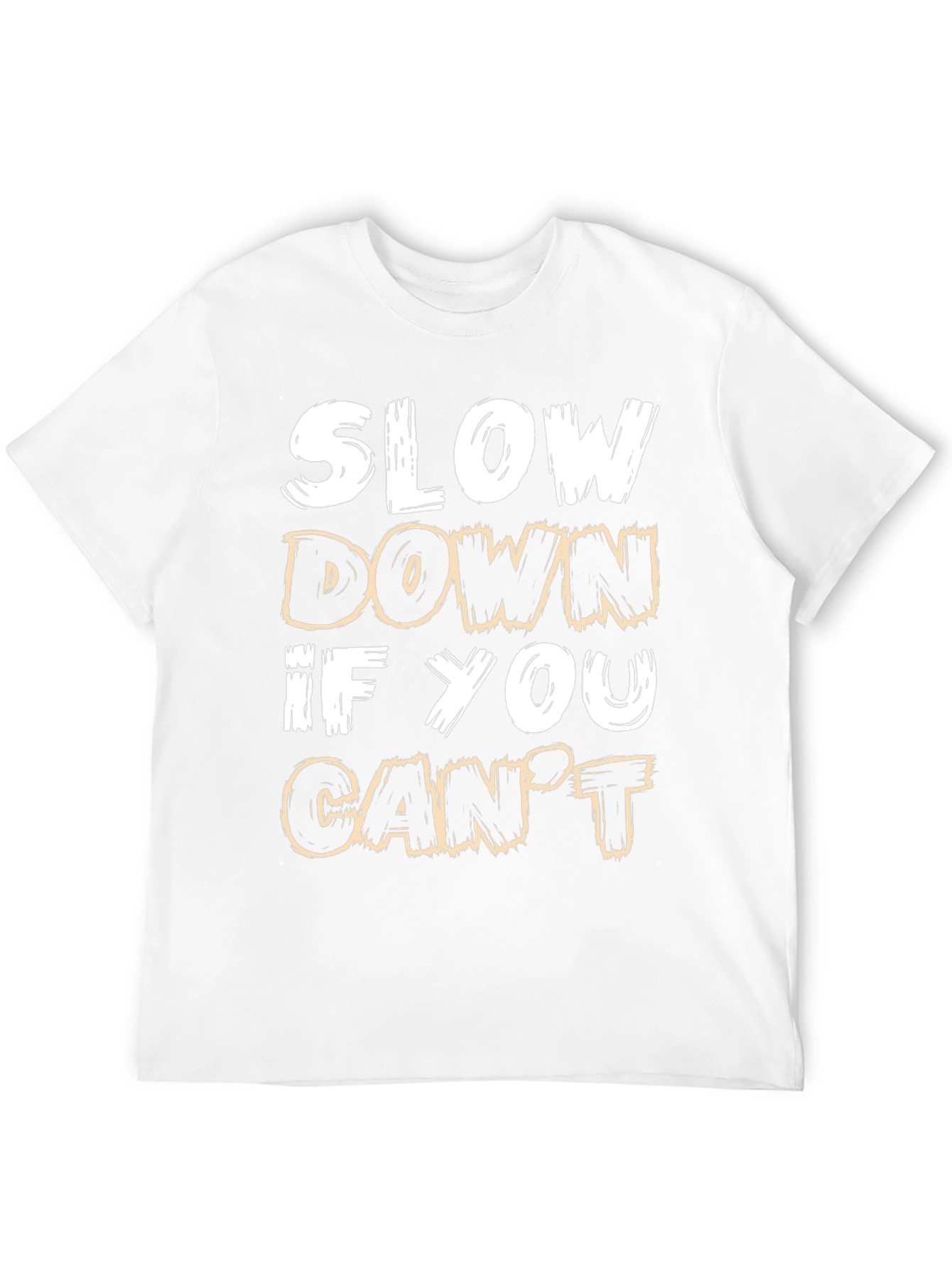 Slow Down Slogan Black T-Shirt