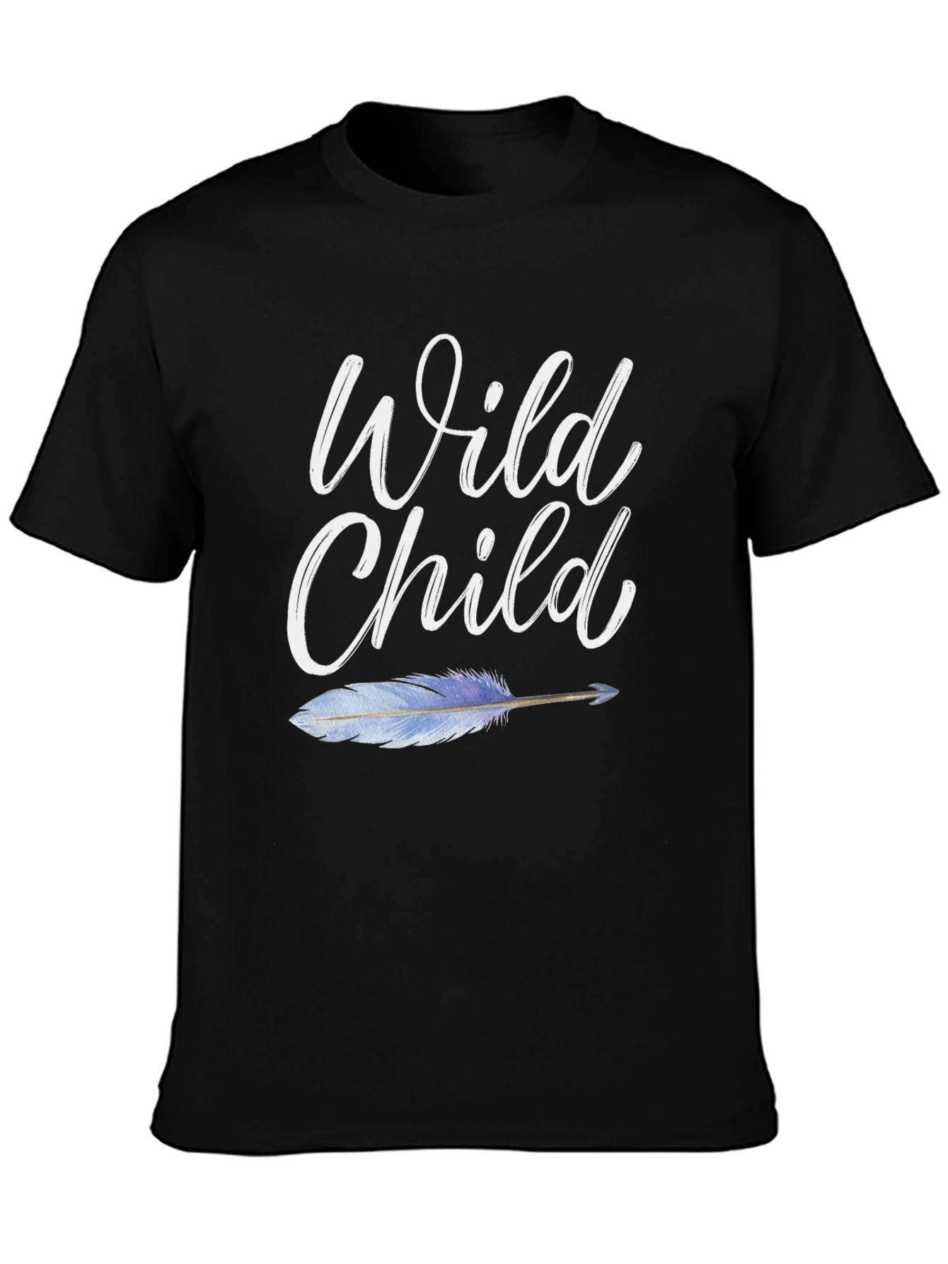 Wild Child Graphic Tee - Bohemian Feather Design