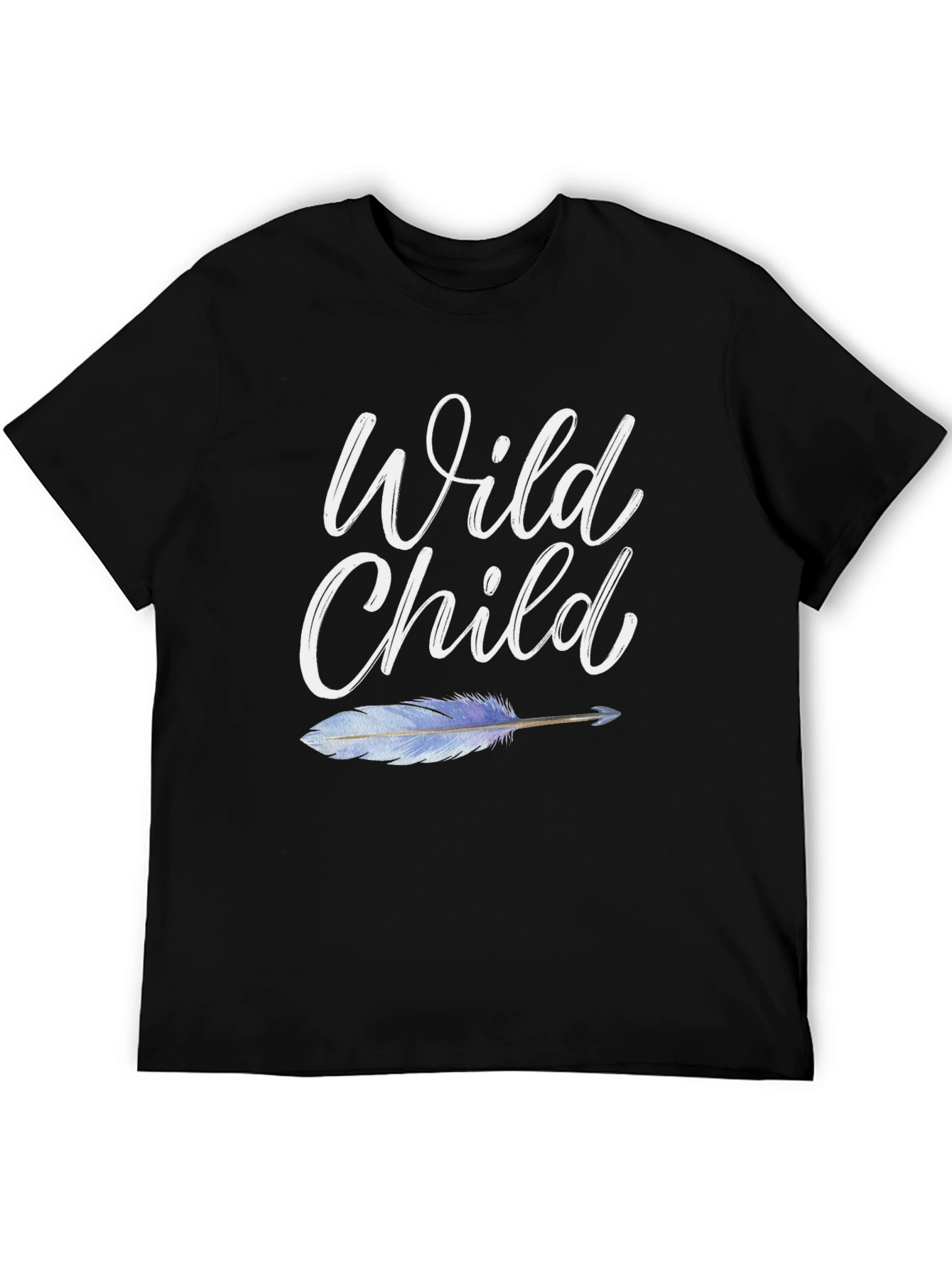Wild Child Graphic Tee - Bohemian Feather Design