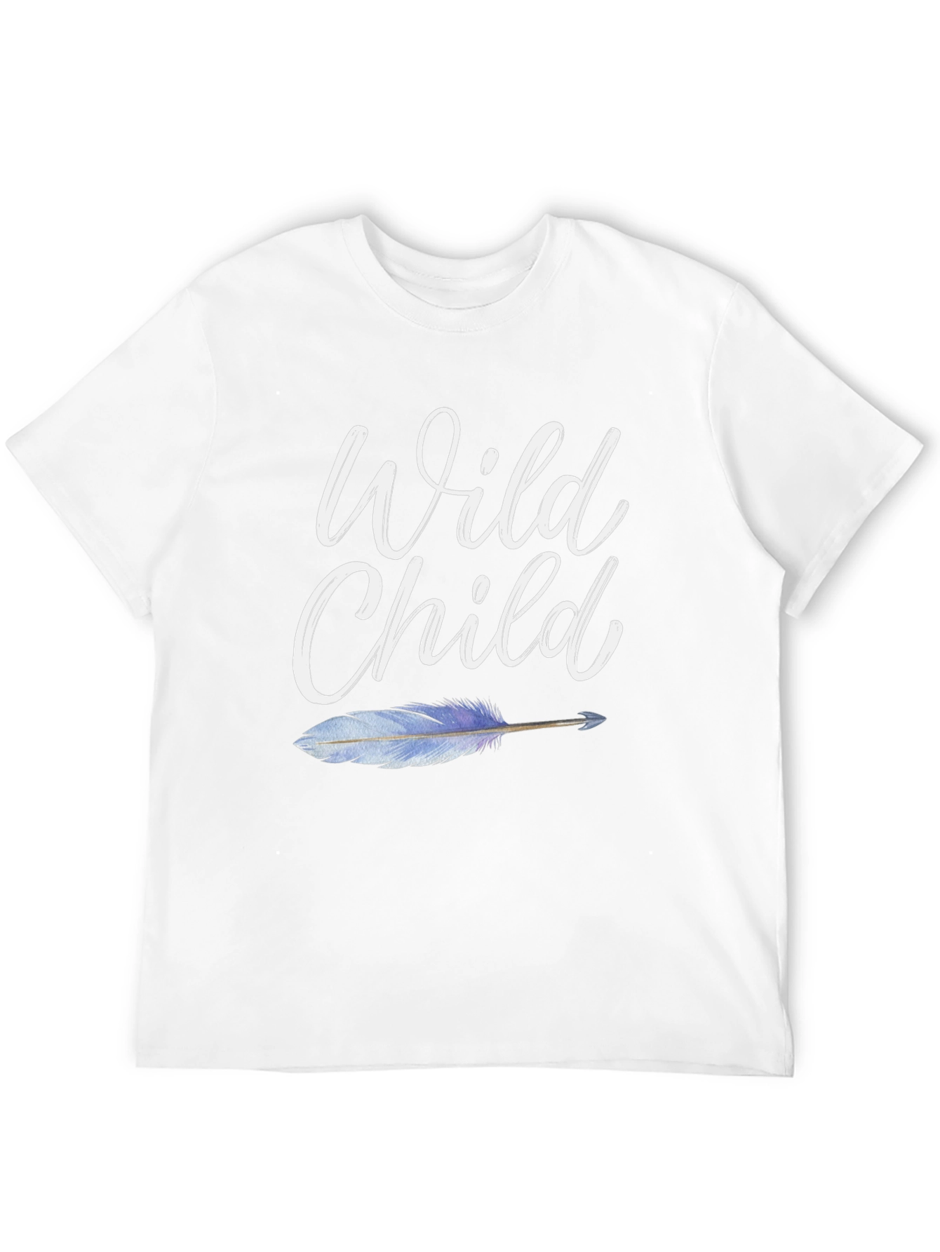 Wild Child Graphic Tee - Bohemian Feather Design