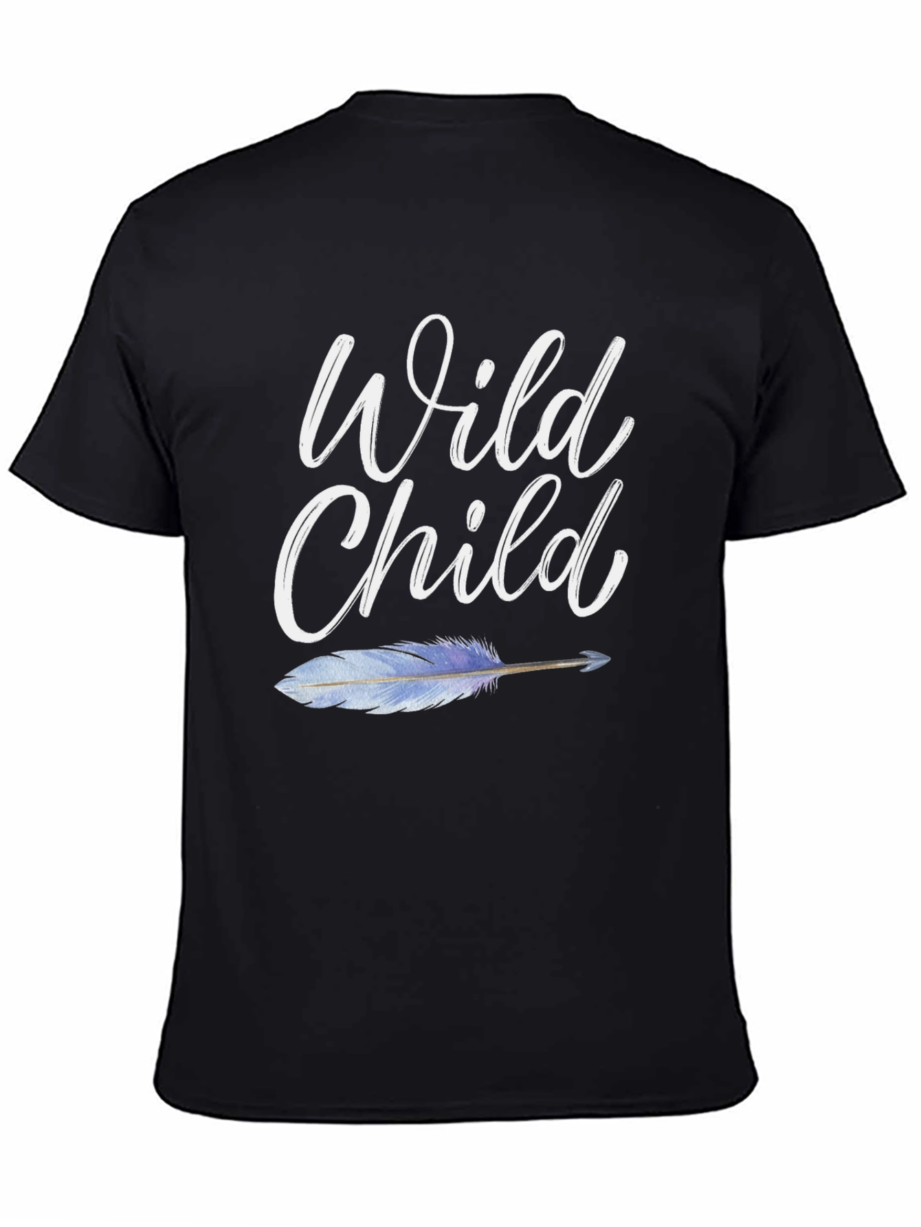 Wild Child Graphic Tee - Bohemian Feather Design