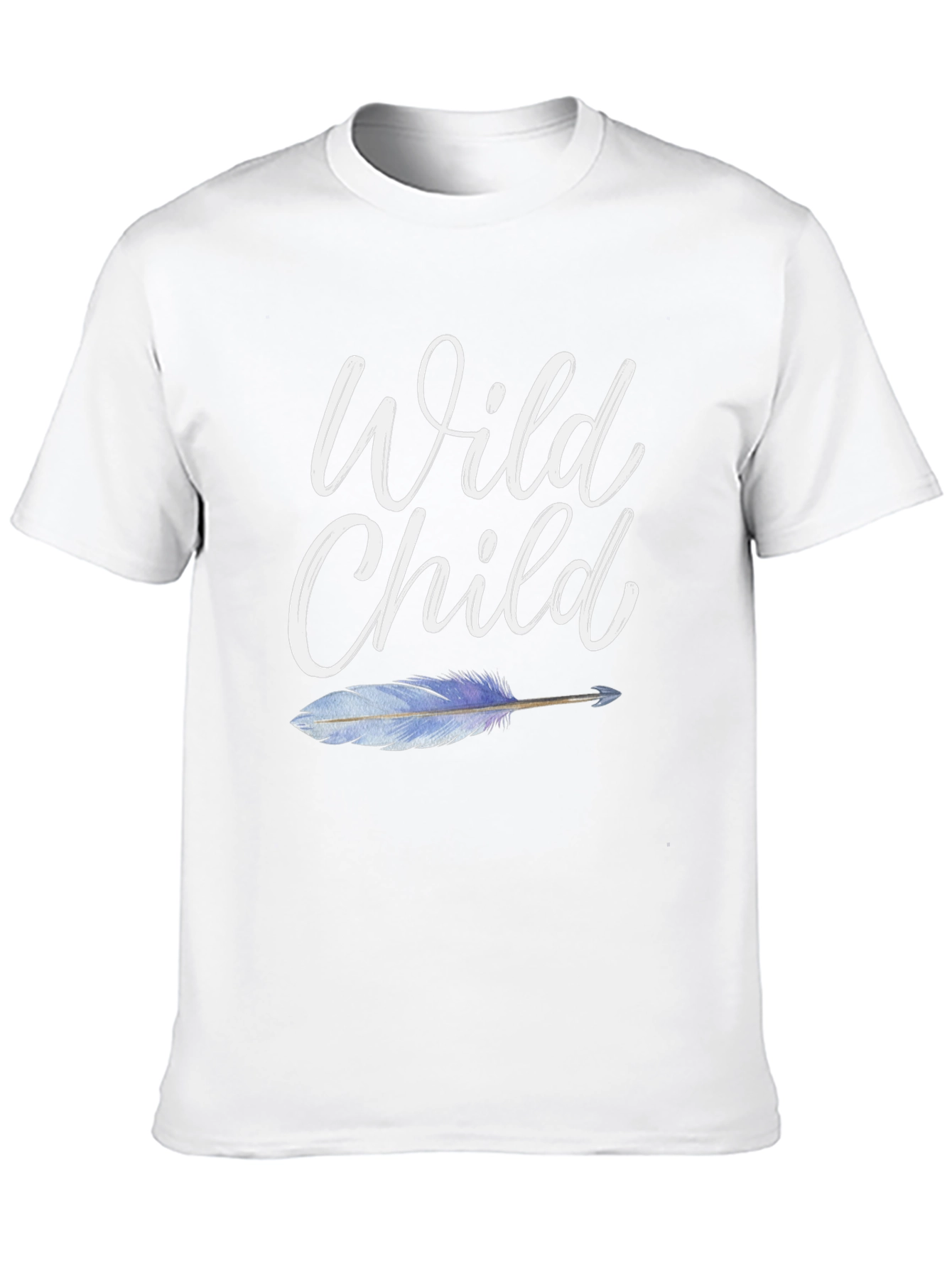 Wild Child Graphic Tee - Bohemian Feather Design