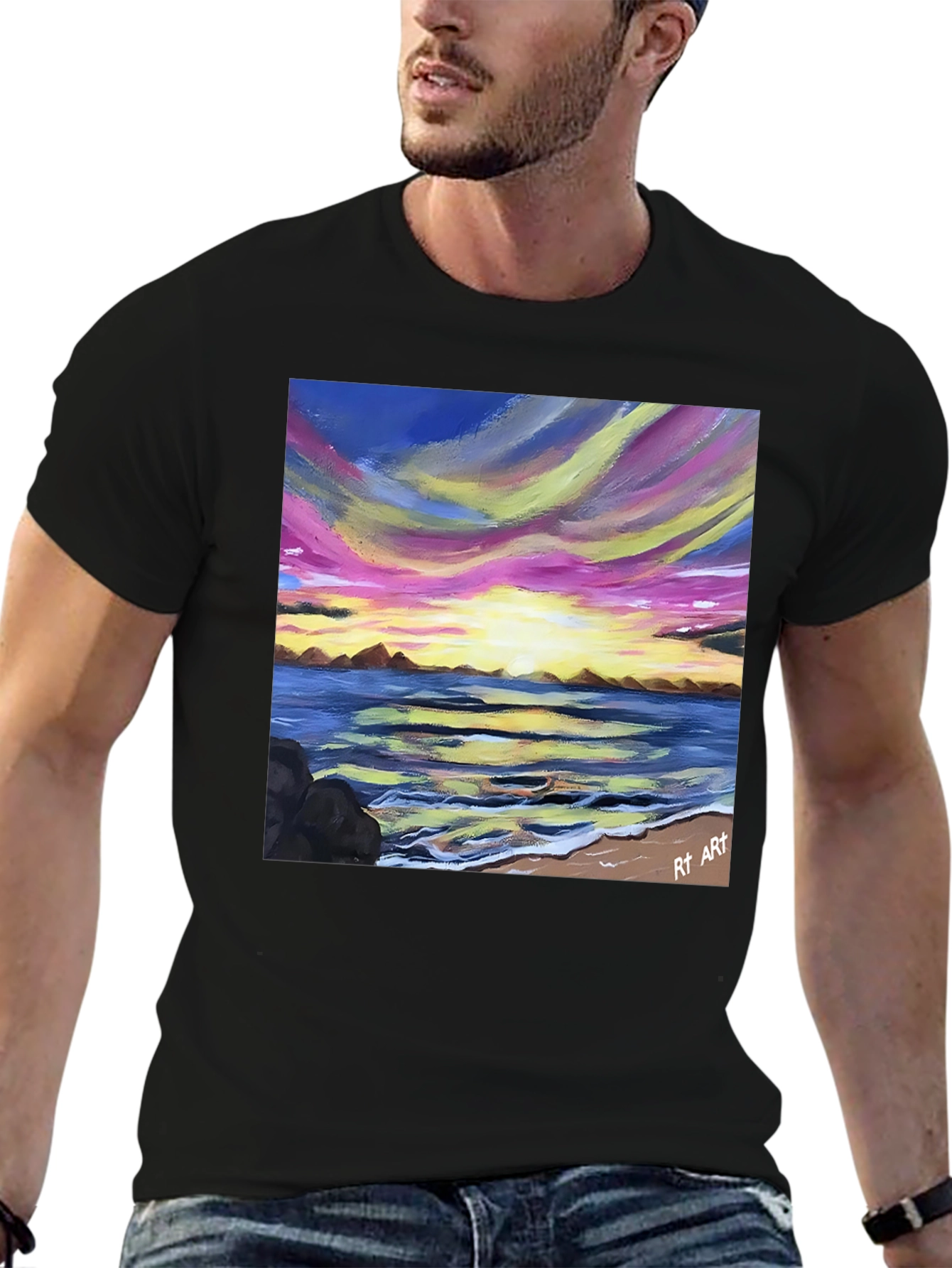 Sunset Beach Painting T-Shirt