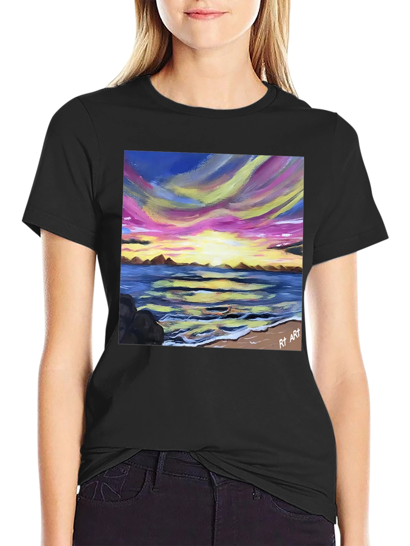 Sunset Beach Painting T-Shirt