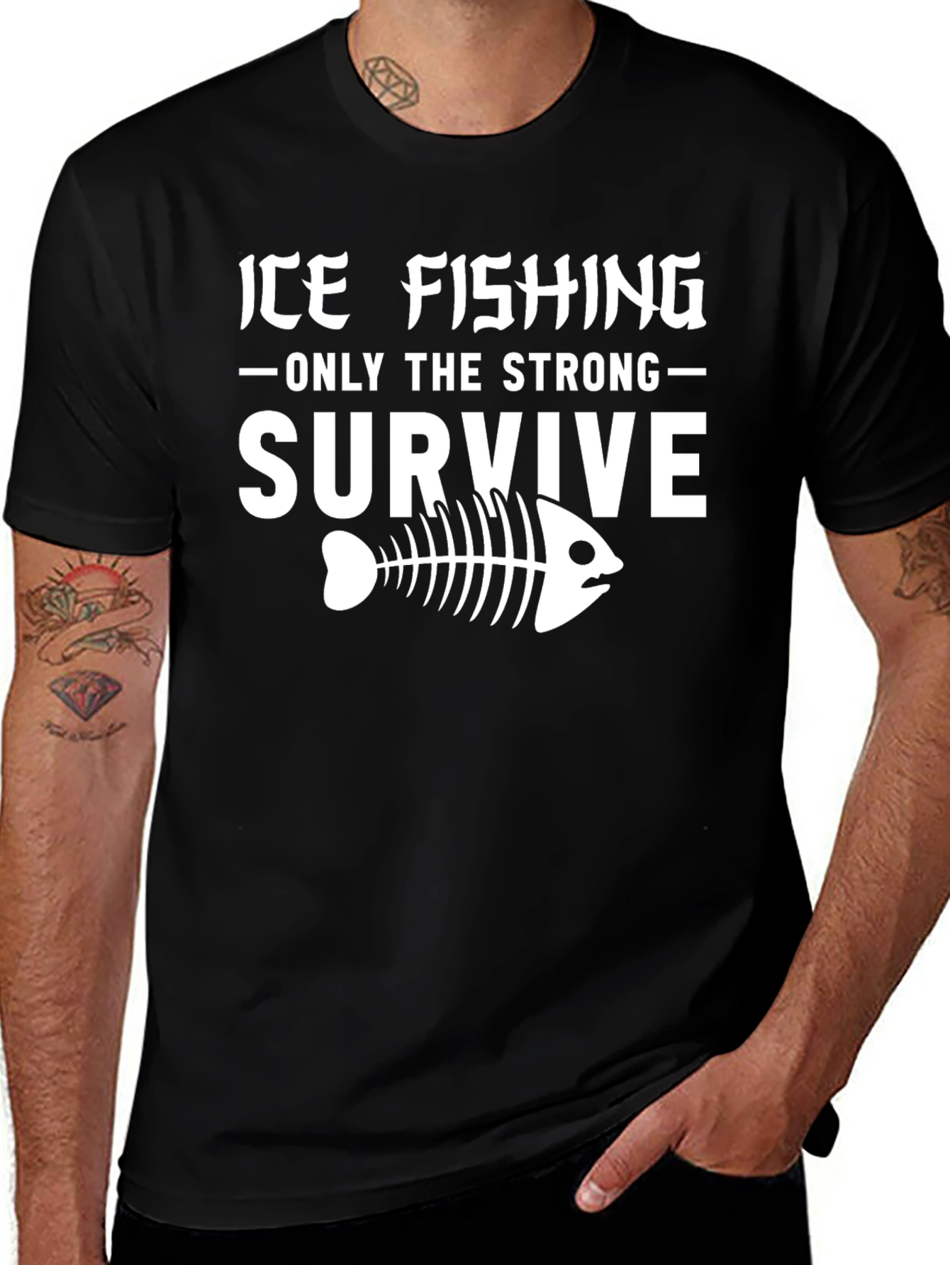 Ice Fishing T-Shirt - Only The Strong Survive