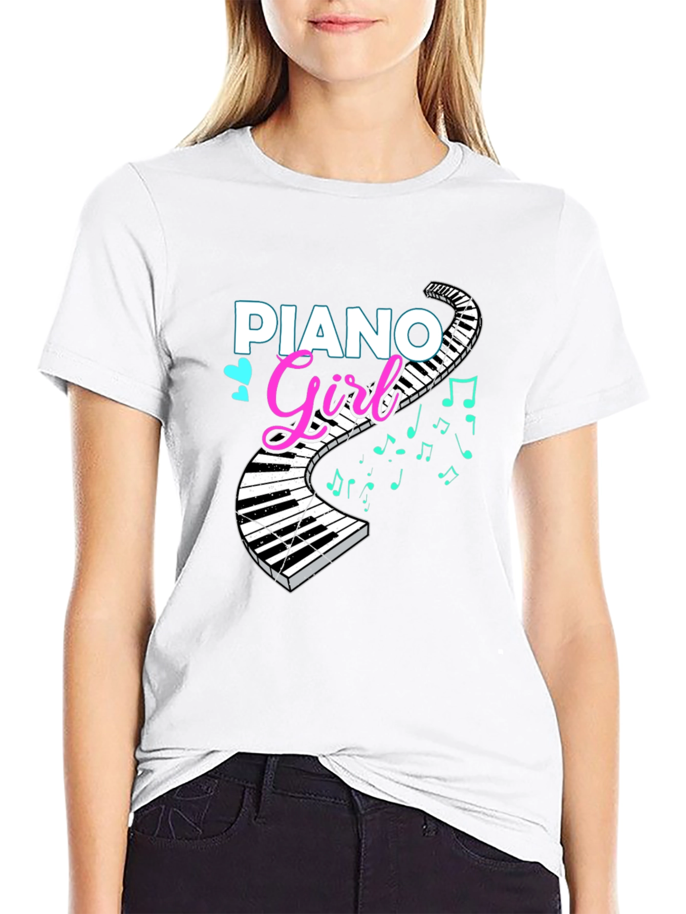Piano Girl T-Shirt - Music Lover Tee