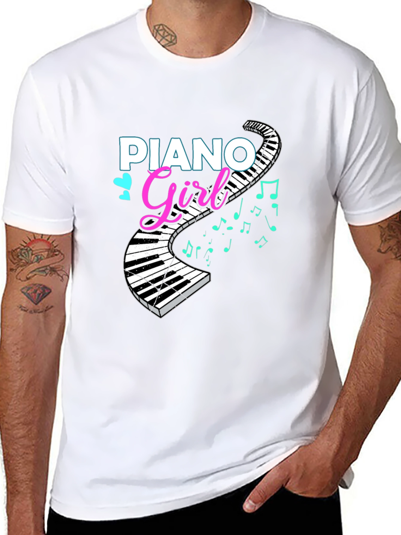 Piano Girl T-Shirt - Music Lover Tee