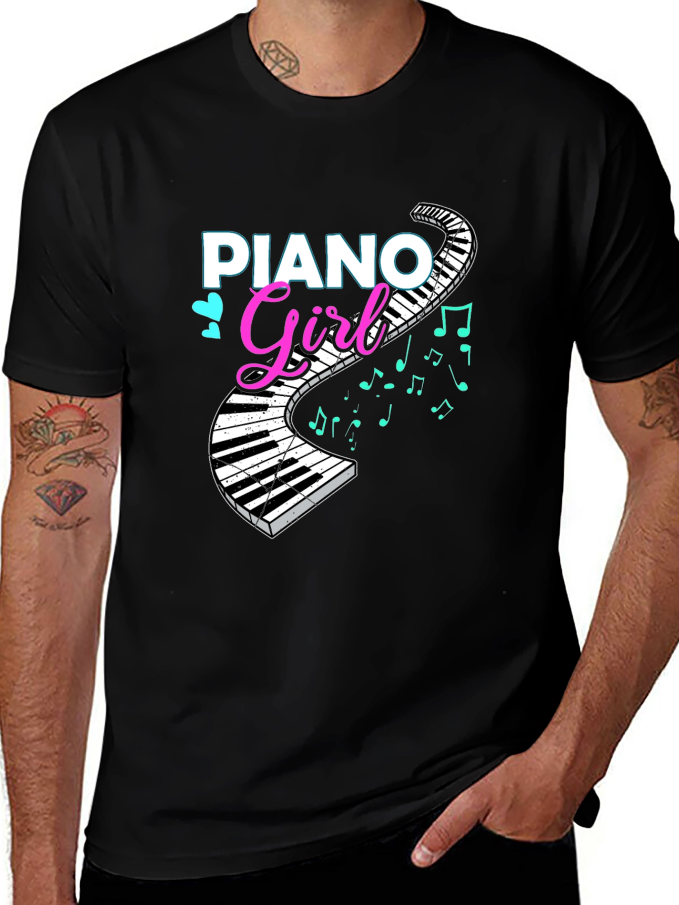 Piano Girl T-Shirt - Music Lover Tee