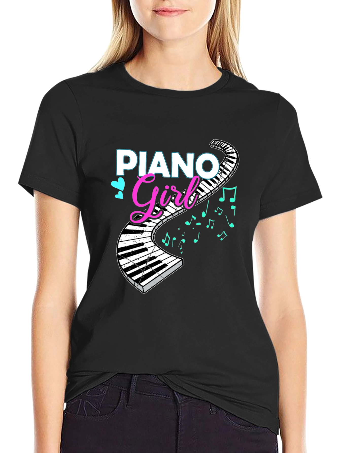 Piano Girl T-Shirt - Music Lover Tee