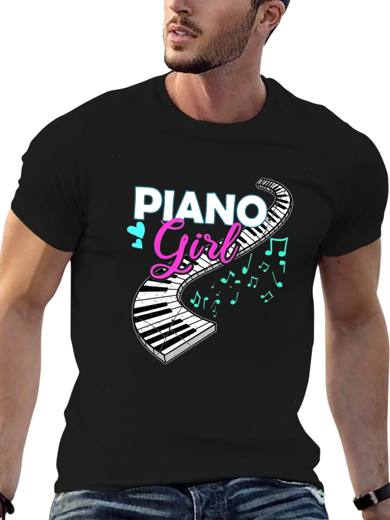 Piano Girl T-Shirt - Music Lover Tee