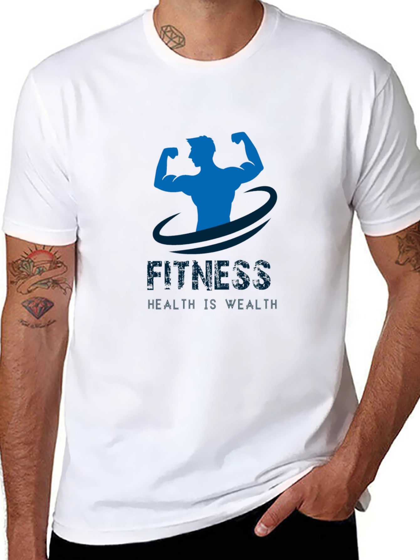 Fitness Graphic Print Tee - Black