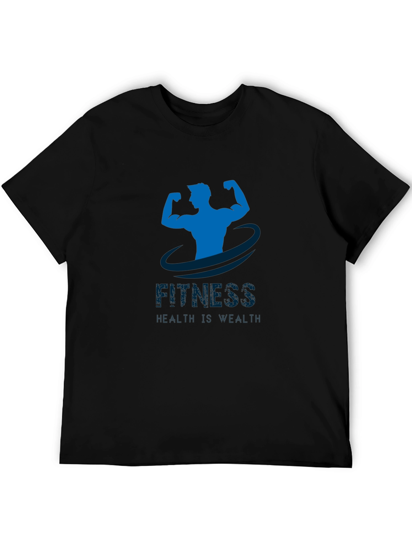 Fitness Graphic Print Tee - Black