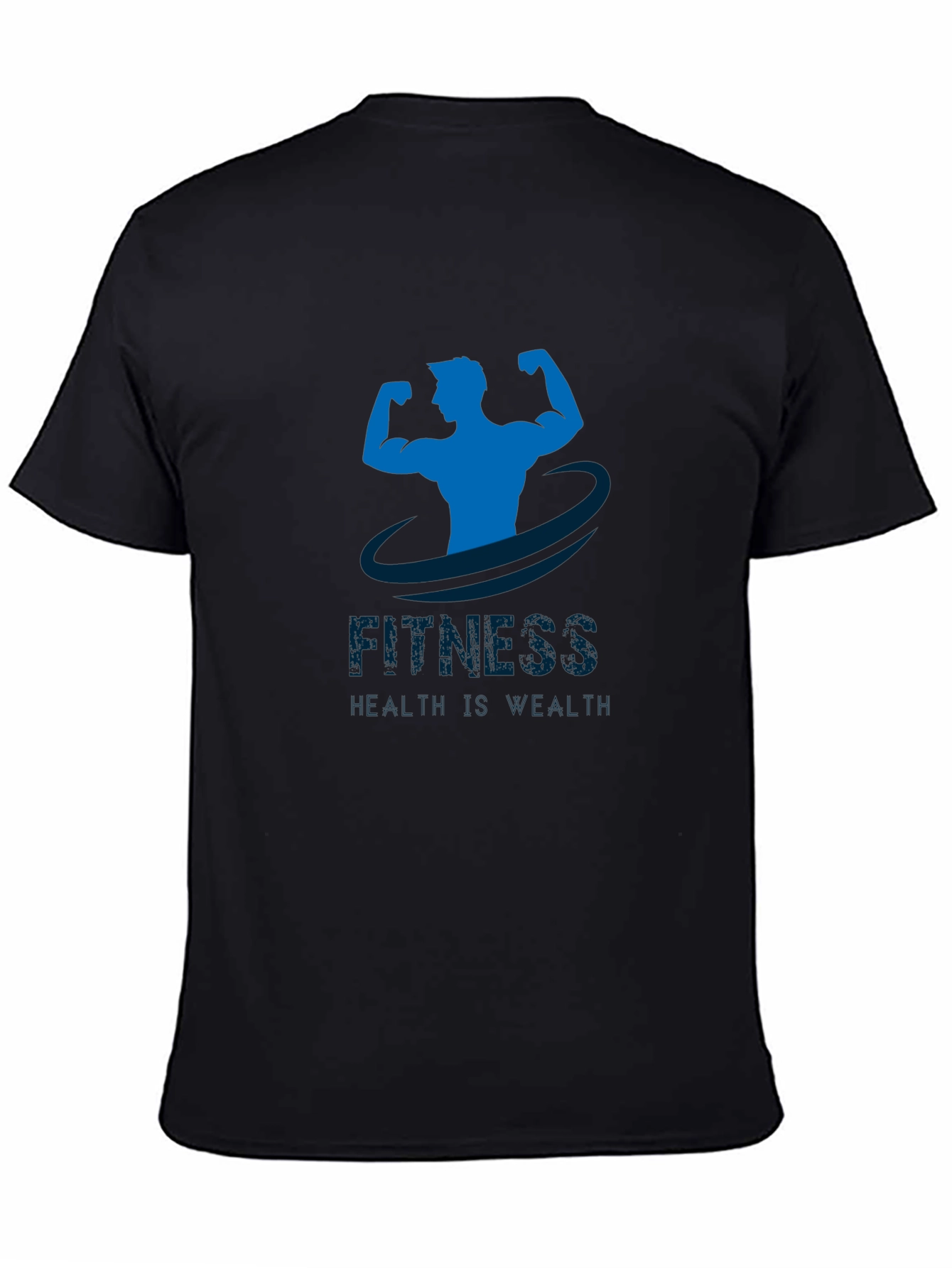 Fitness Graphic Print Tee - Black