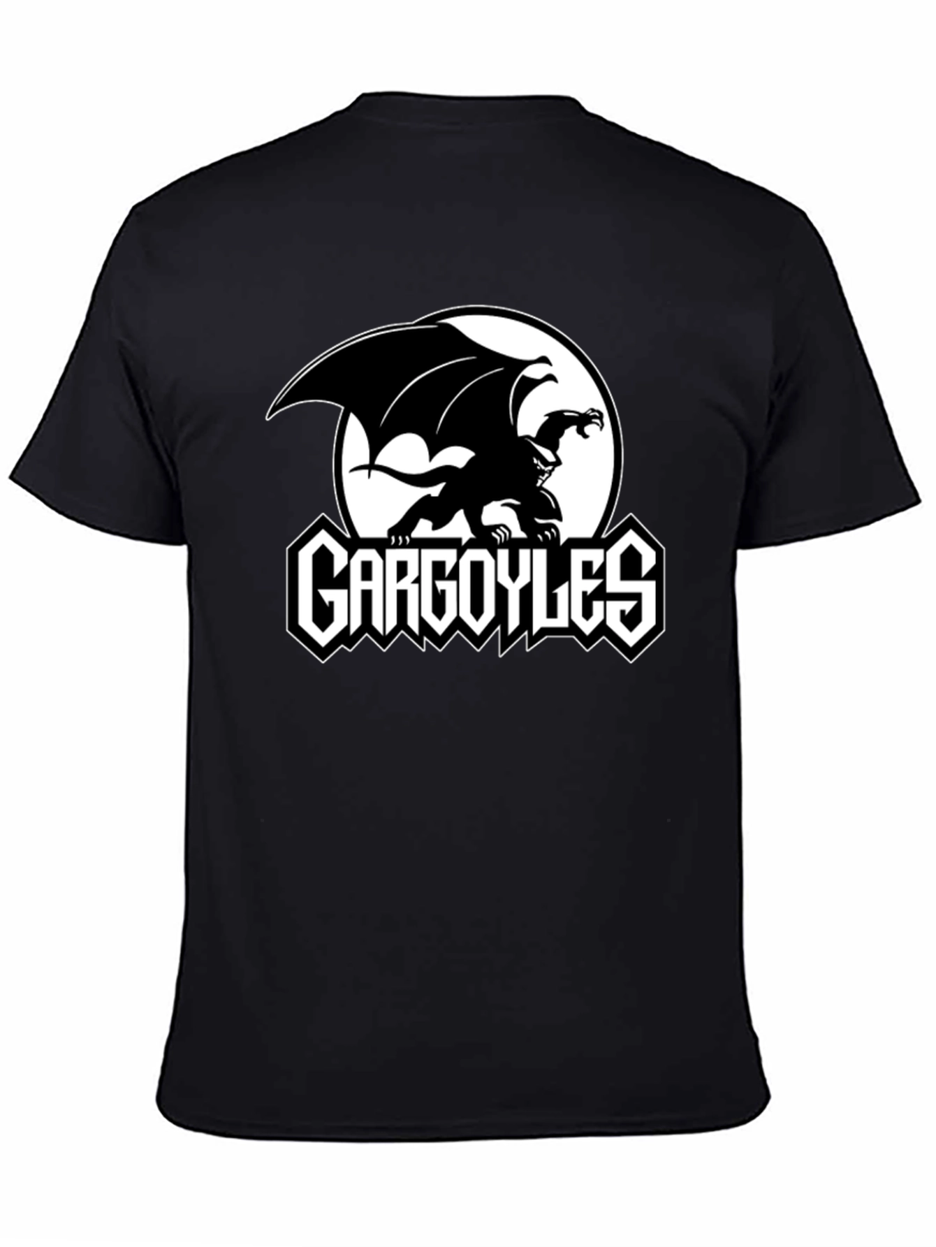 Gargoyles Cartoon Logo Black T-Shirt
