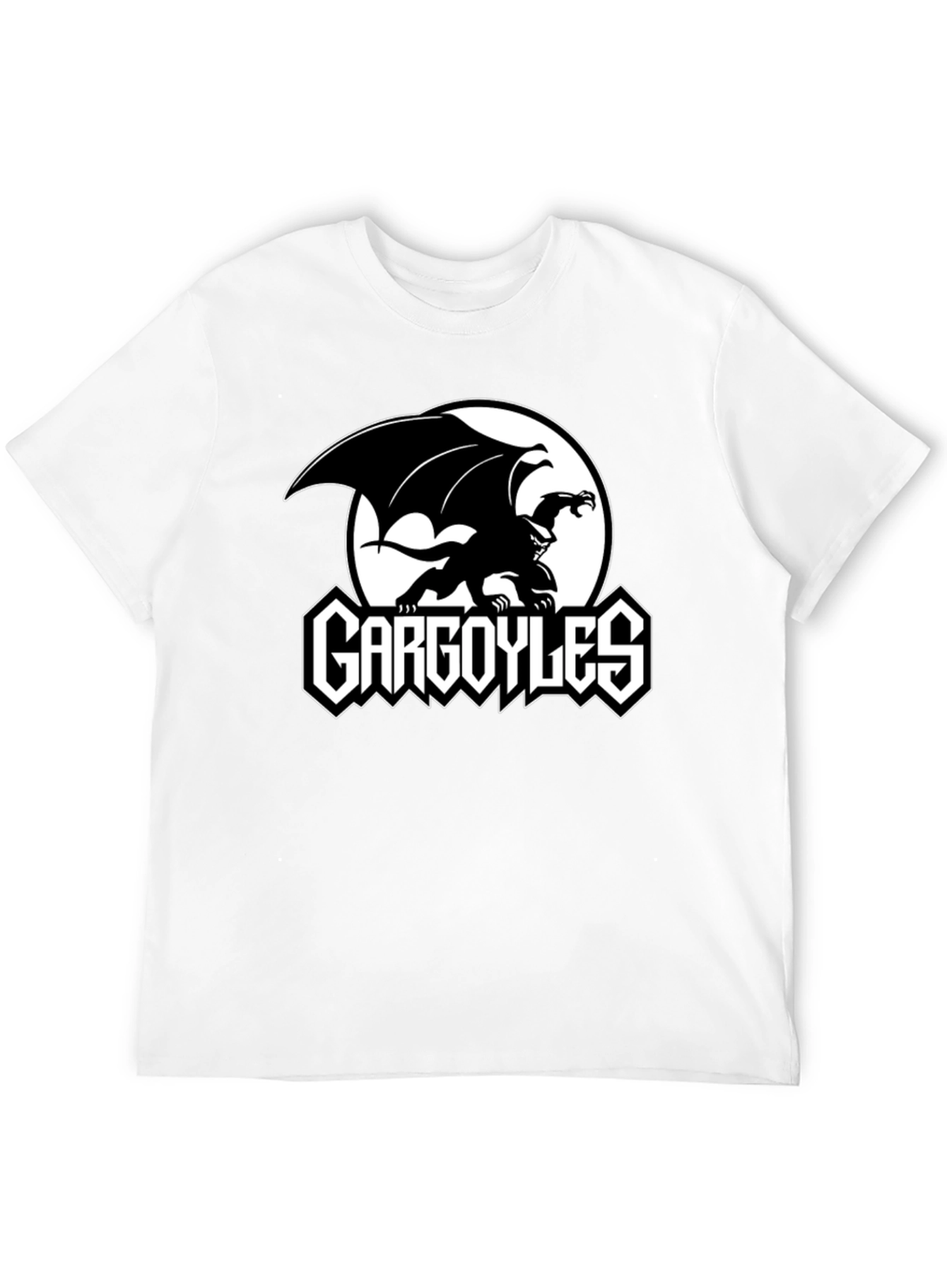 Gargoyles Cartoon Logo Black T-Shirt