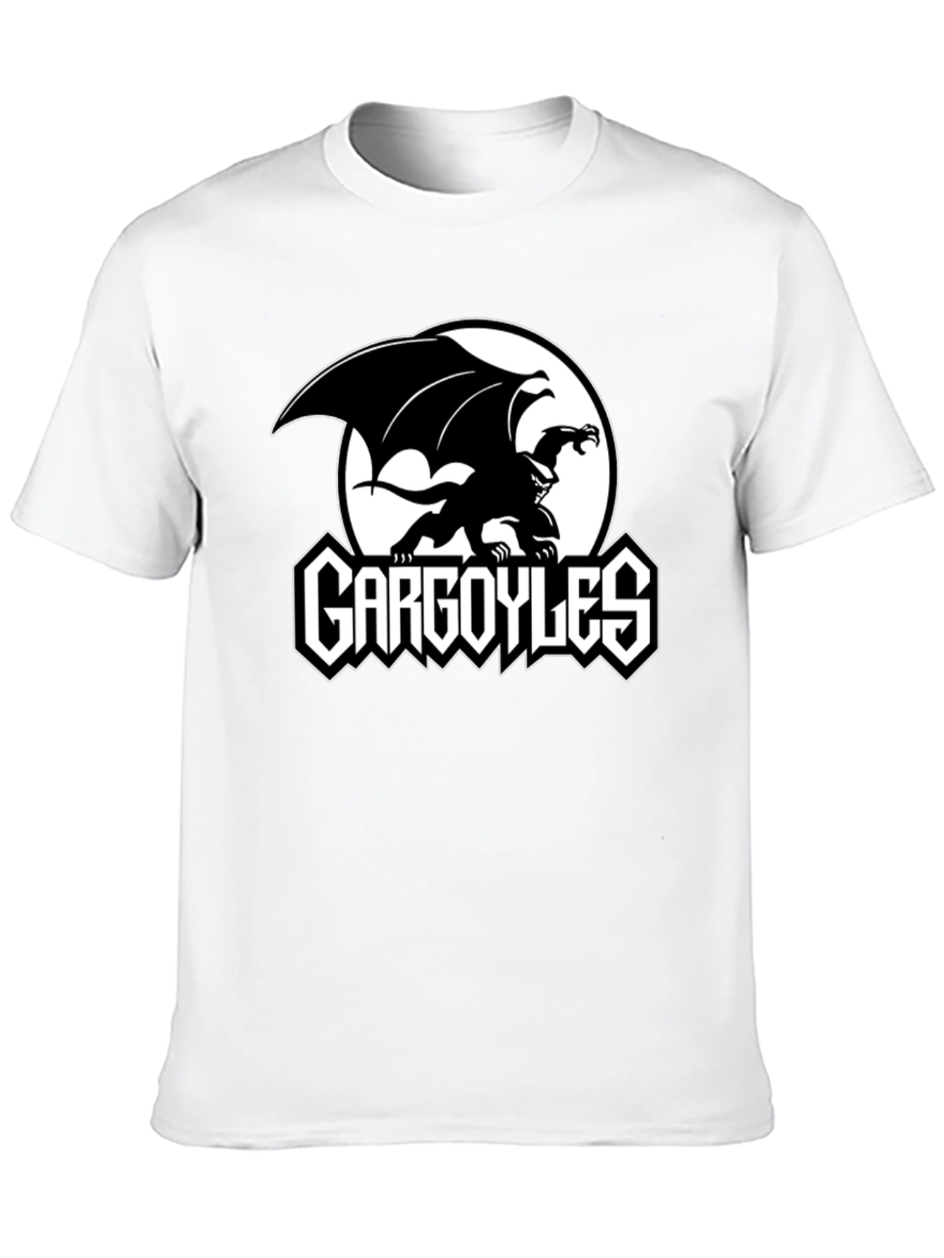 Gargoyles Cartoon Logo Black T-Shirt