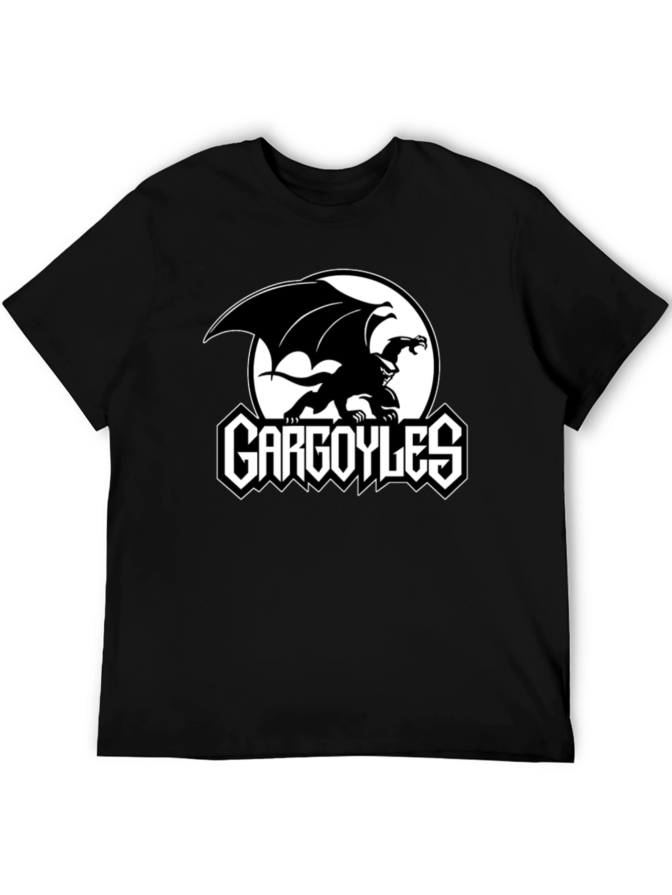 Gargoyles Cartoon Logo Black T-Shirt