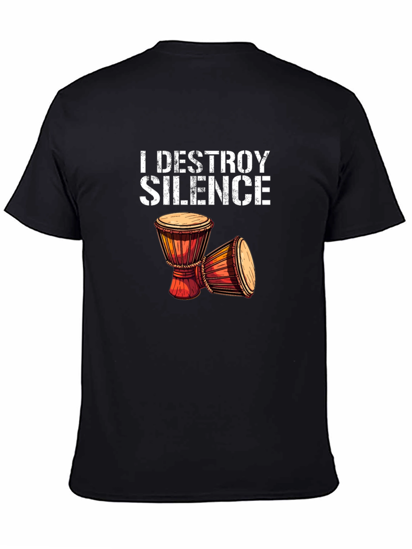 I DESTROY SILENCE T-Shirt Drummer Percussion Music