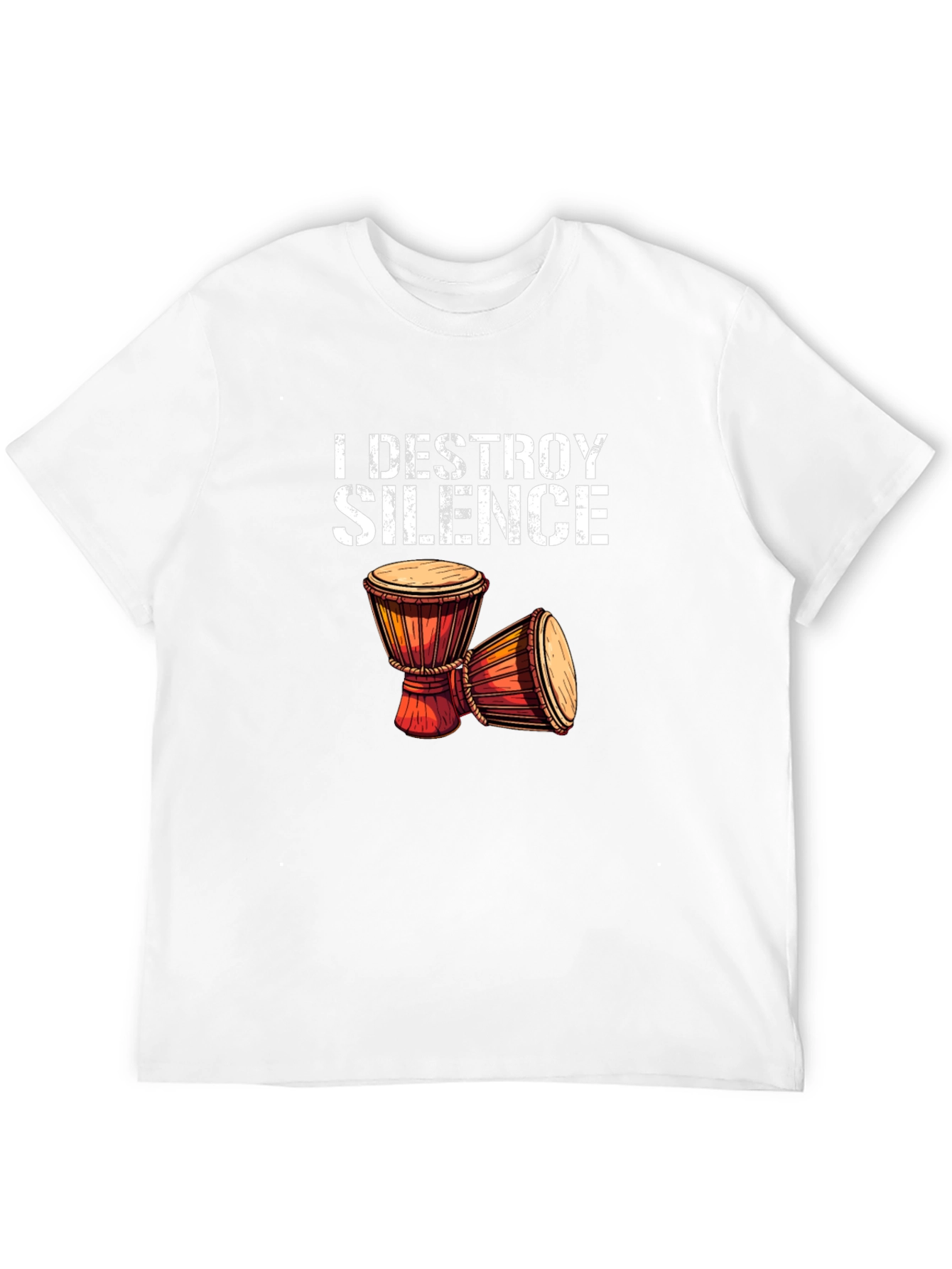 I DESTROY SILENCE T-Shirt Drummer Percussion Music