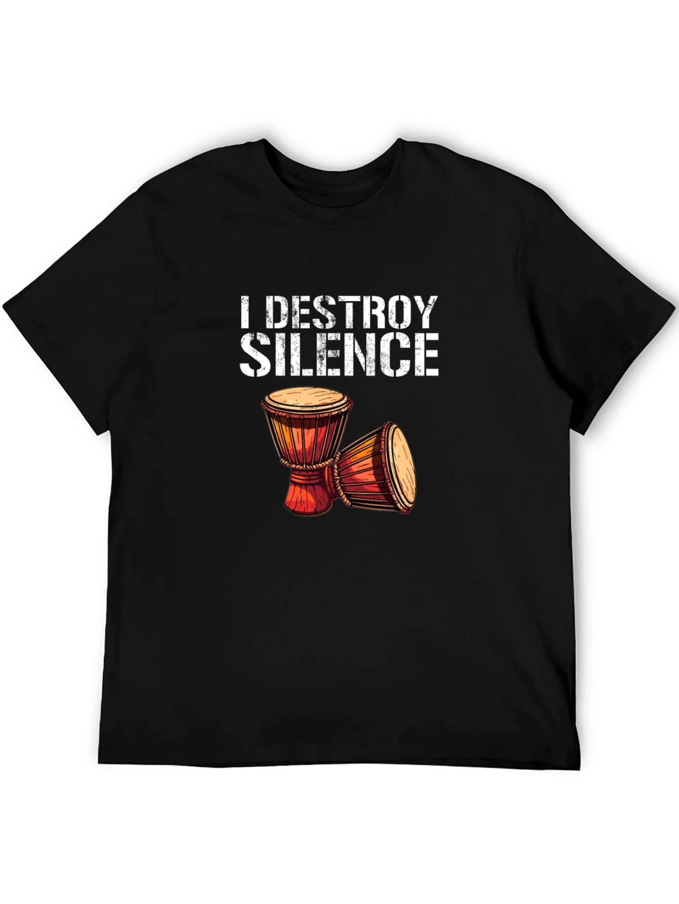 I DESTROY SILENCE T-Shirt Drummer Percussion Music