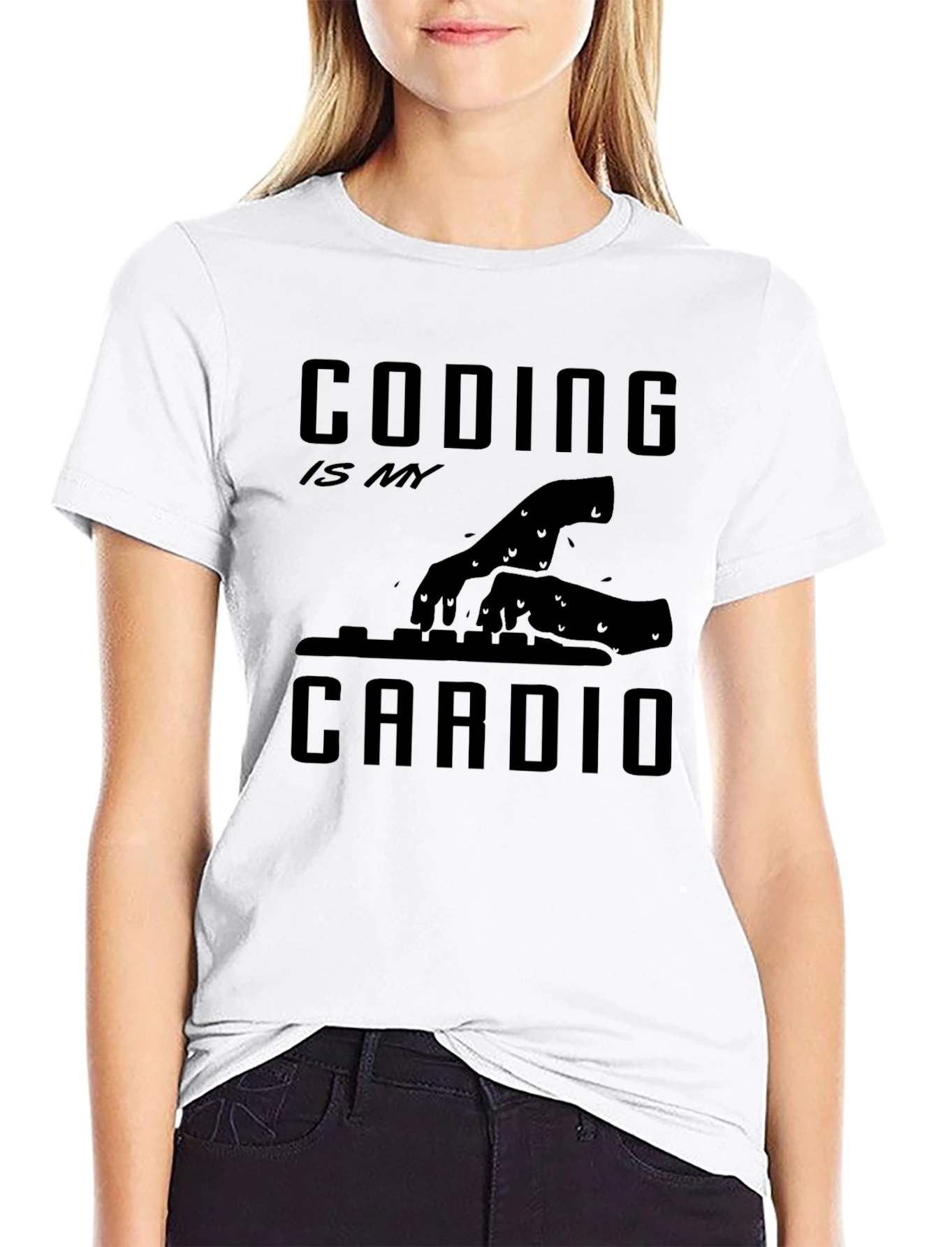 Coding is My Cardio Black T-Shirt
