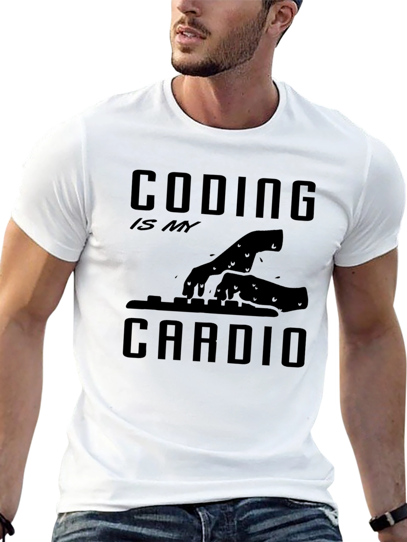 Coding is My Cardio Black T-Shirt