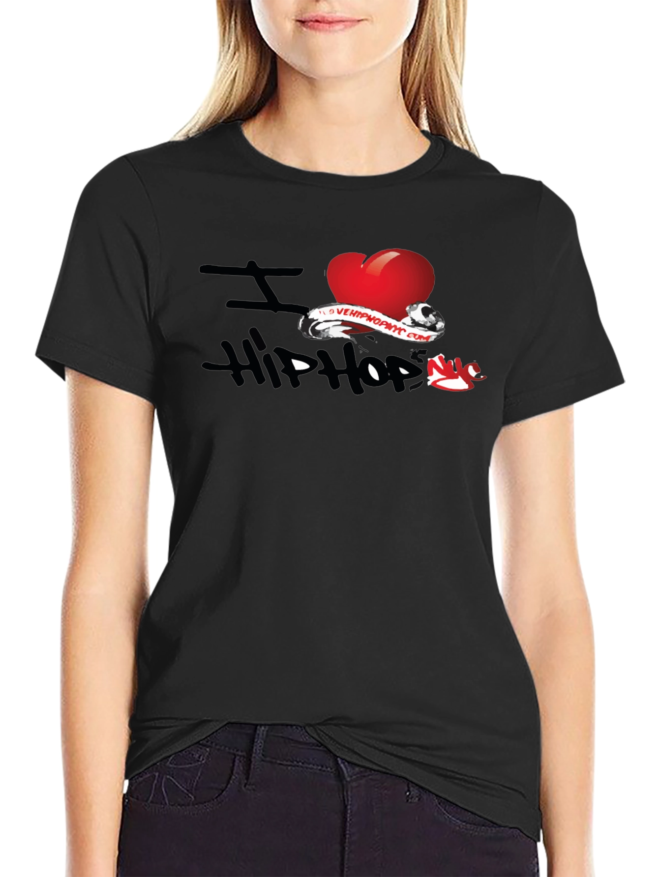 I Love Hip Hop Graphic Black T-Shirt