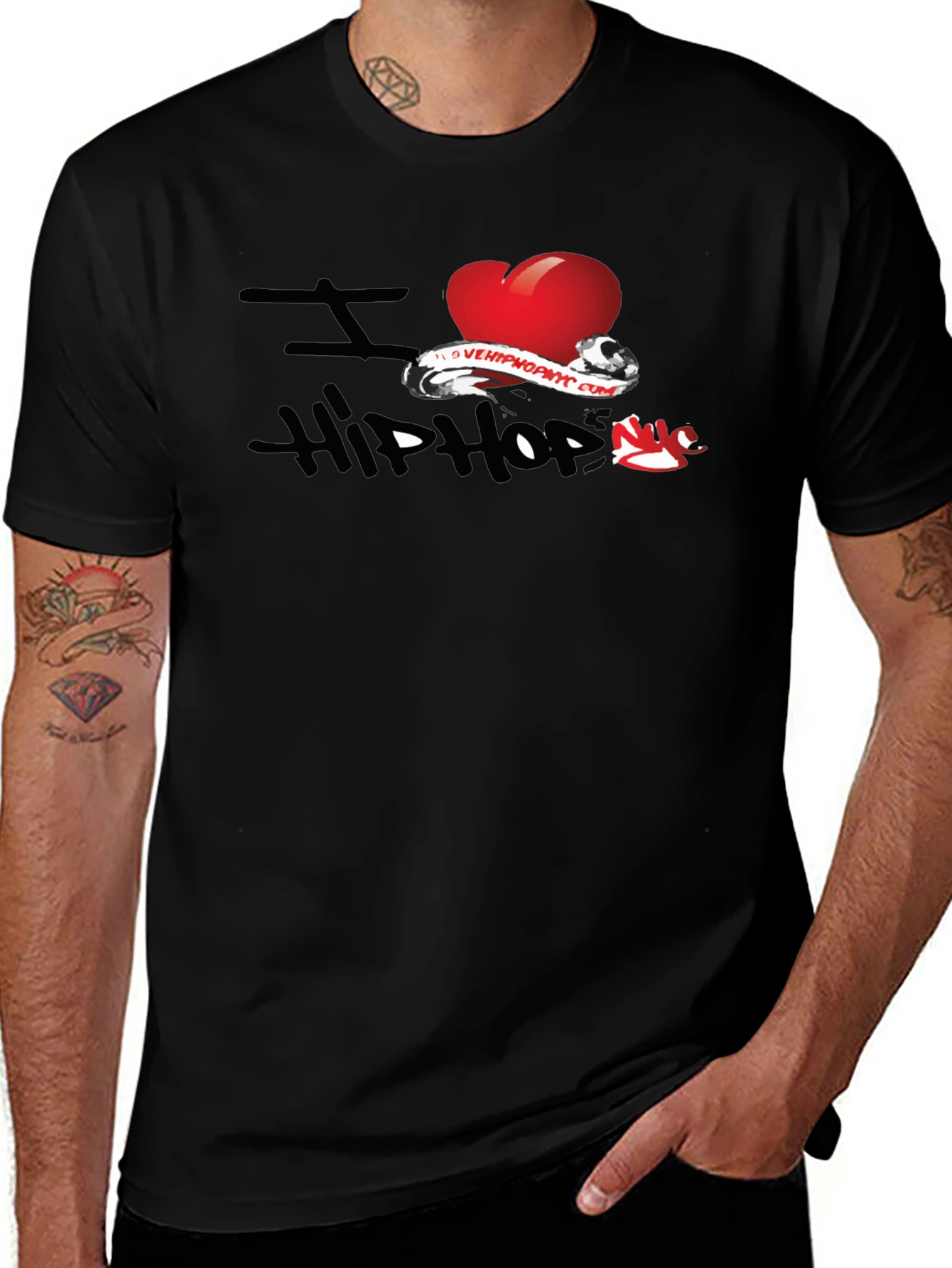 I Love Hip Hop Graphic Black T-Shirt