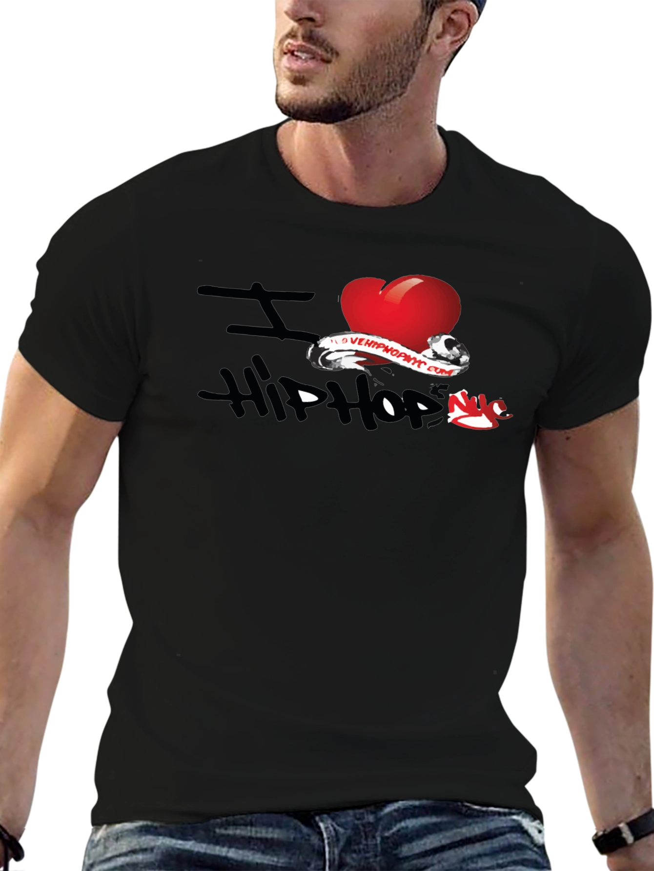 I Love Hip Hop Graphic Black T-Shirt