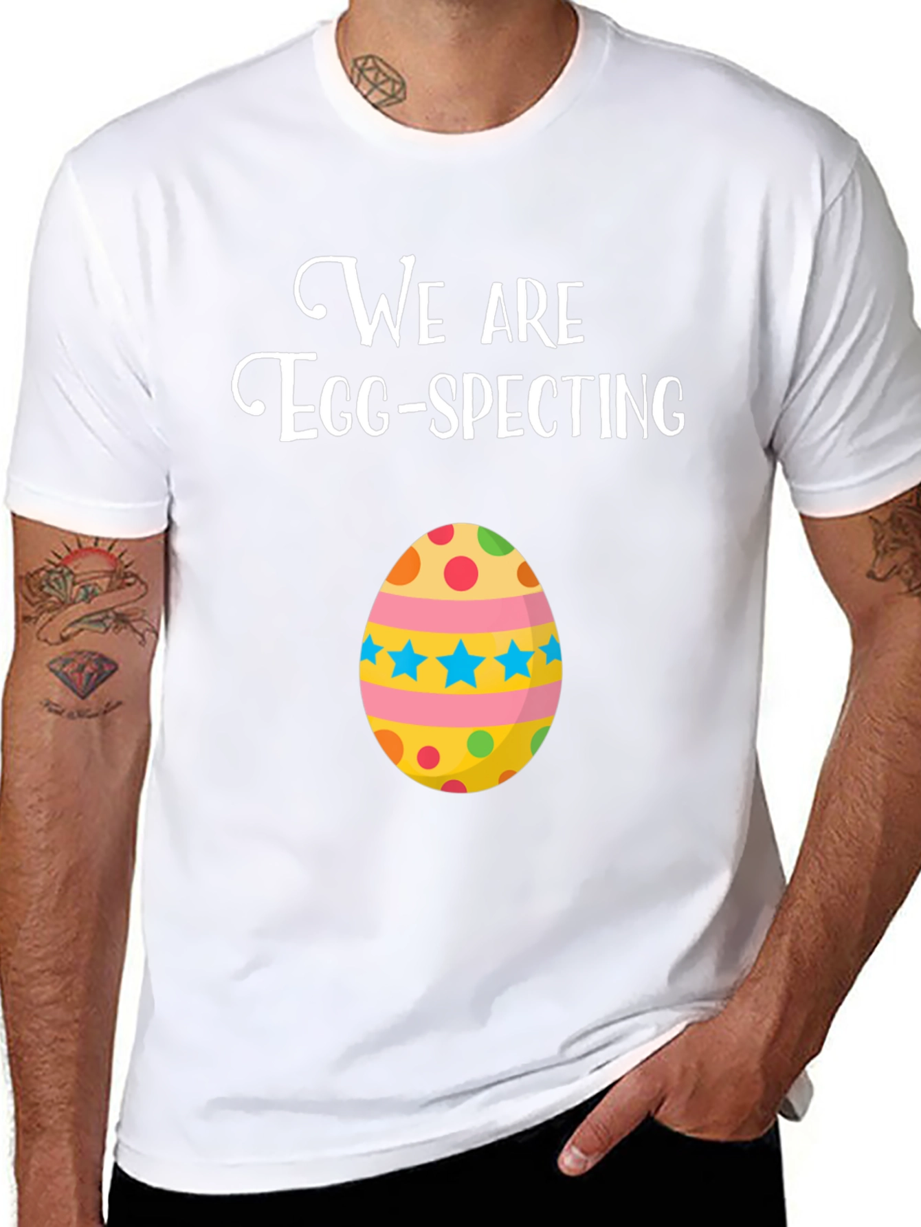 We Are Egg-Specting Funny Easter Pregnancy Shirt