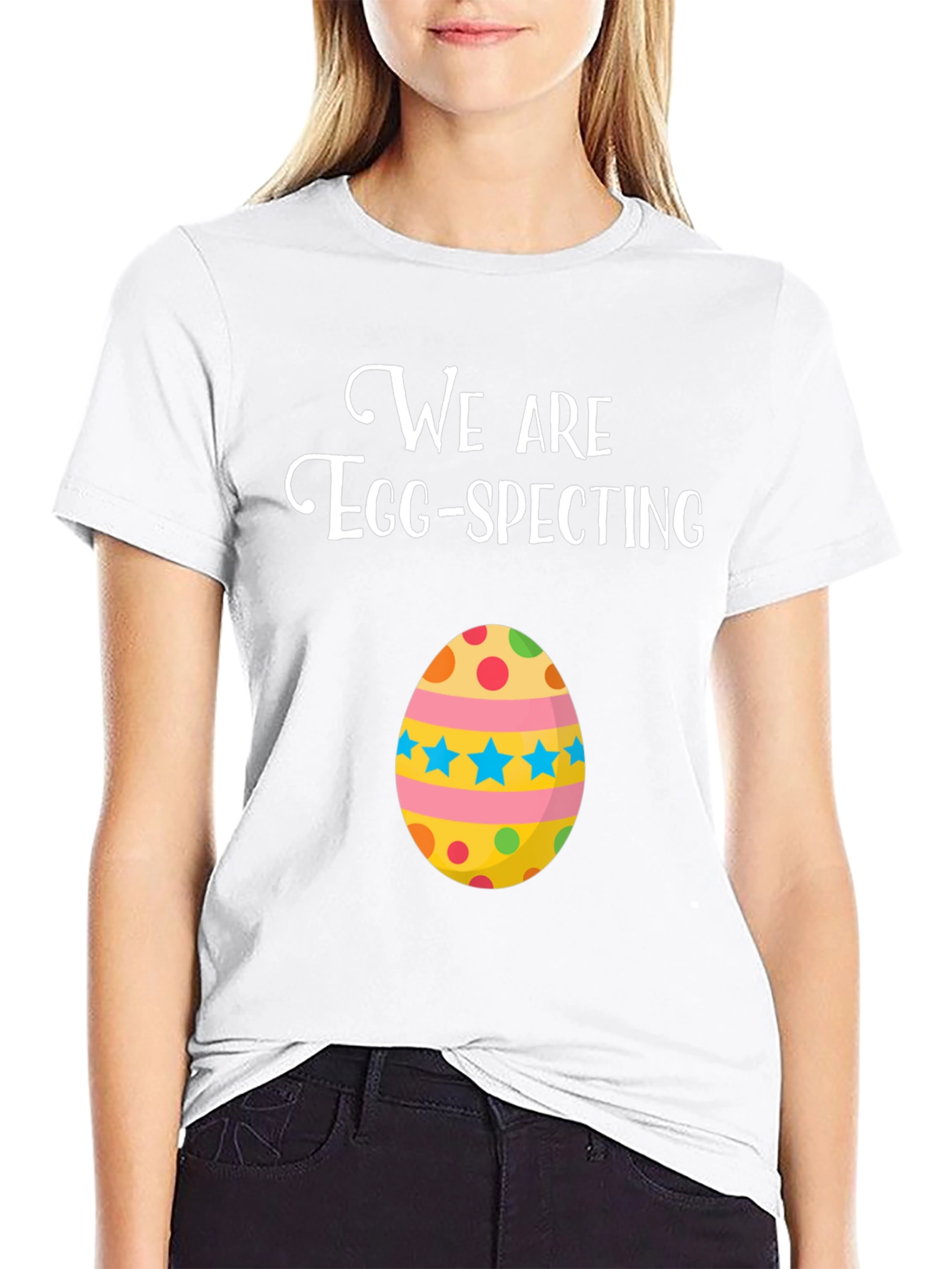 We Are Egg-Specting Funny Easter Pregnancy Shirt