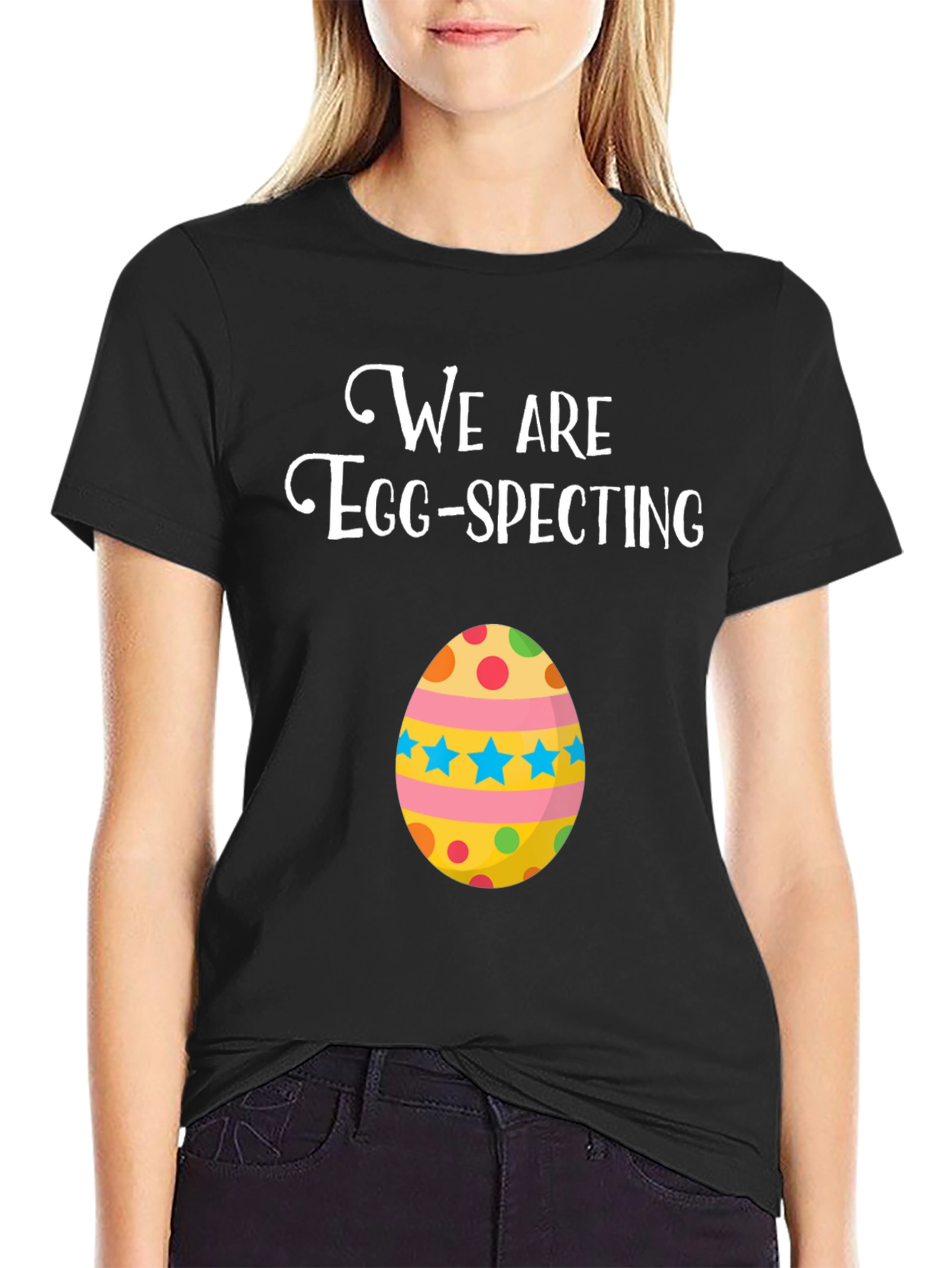 We Are Egg-Specting Funny Easter Pregnancy Shirt