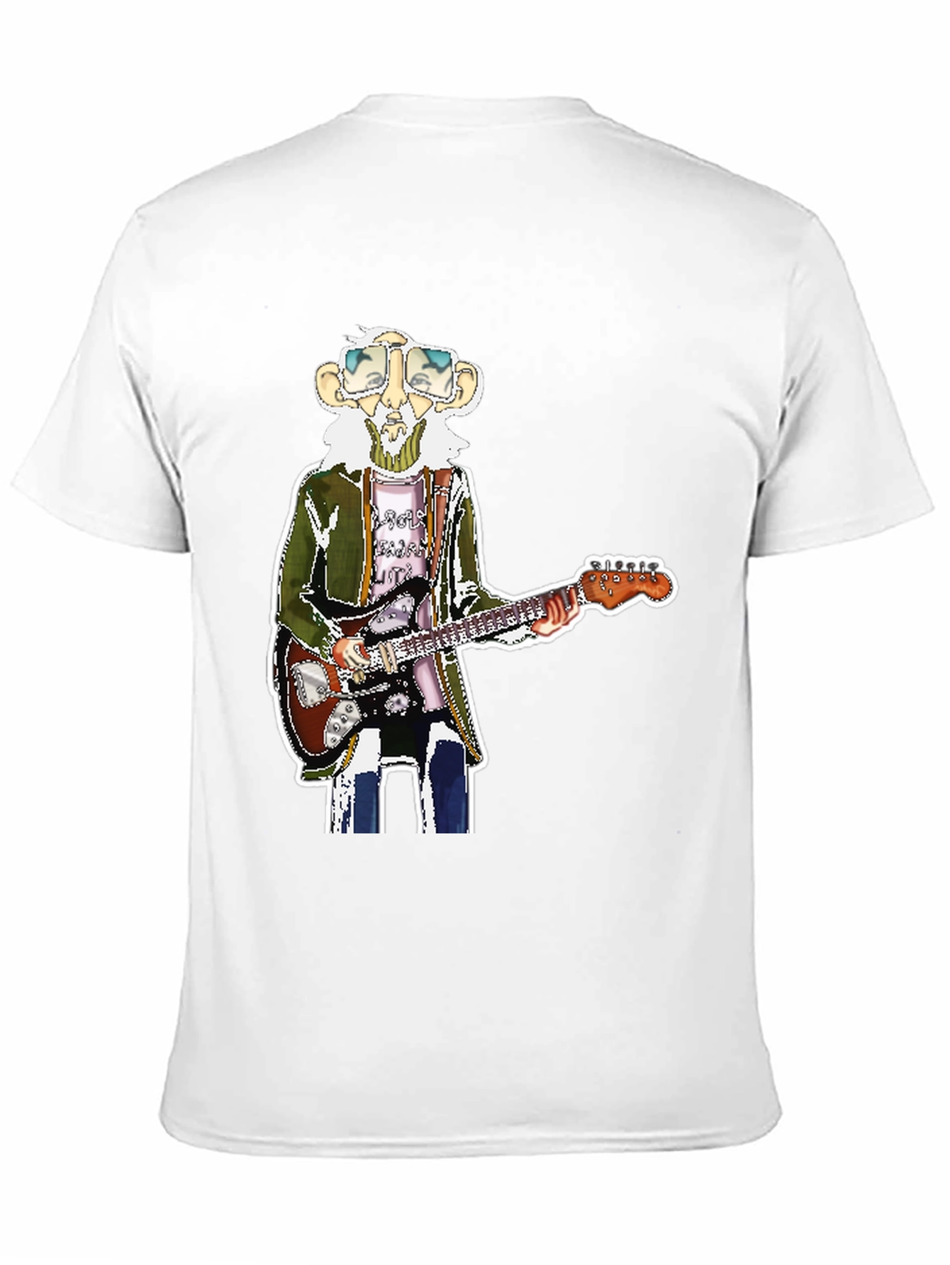 Black T-Shirt with Guitarist Graphic