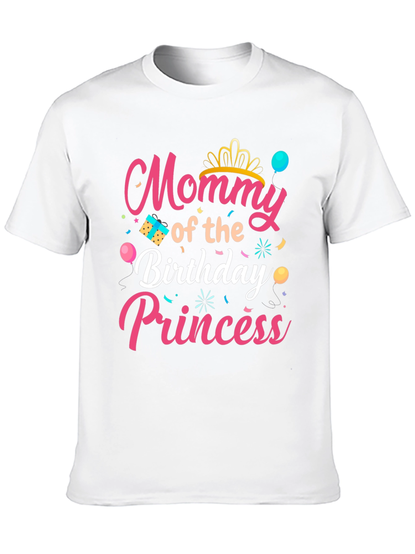 Mommy of the Birthday Princess Black T-Shirt