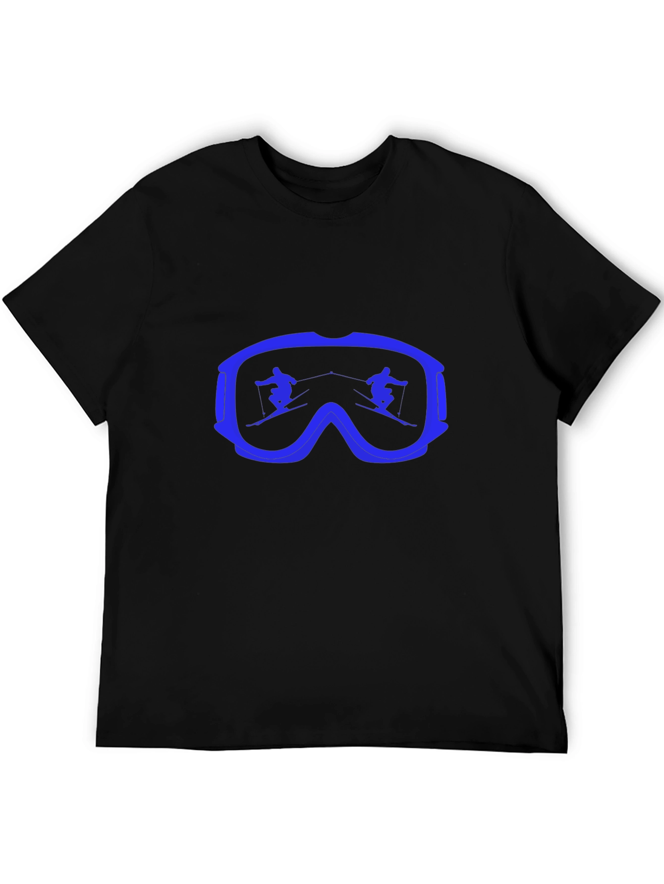 Ski Goggles Graphic Tee - Black Cotton Comfort