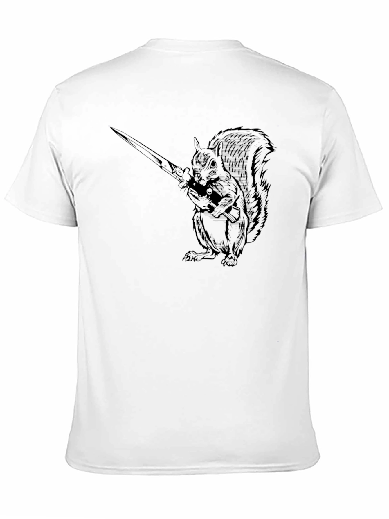 Squirrel with Katana Black Graphic Tee