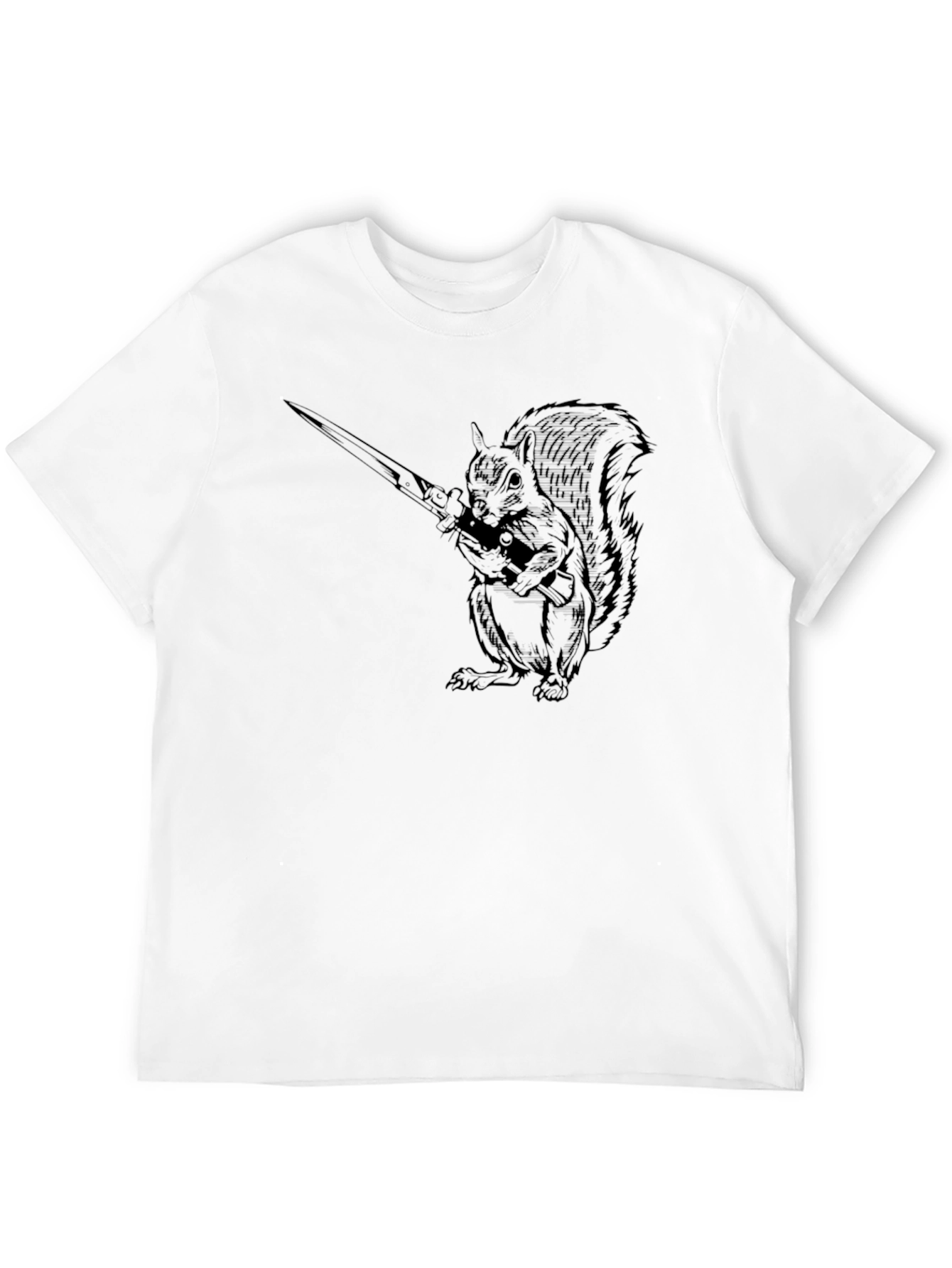 Squirrel with Katana Black Graphic Tee
