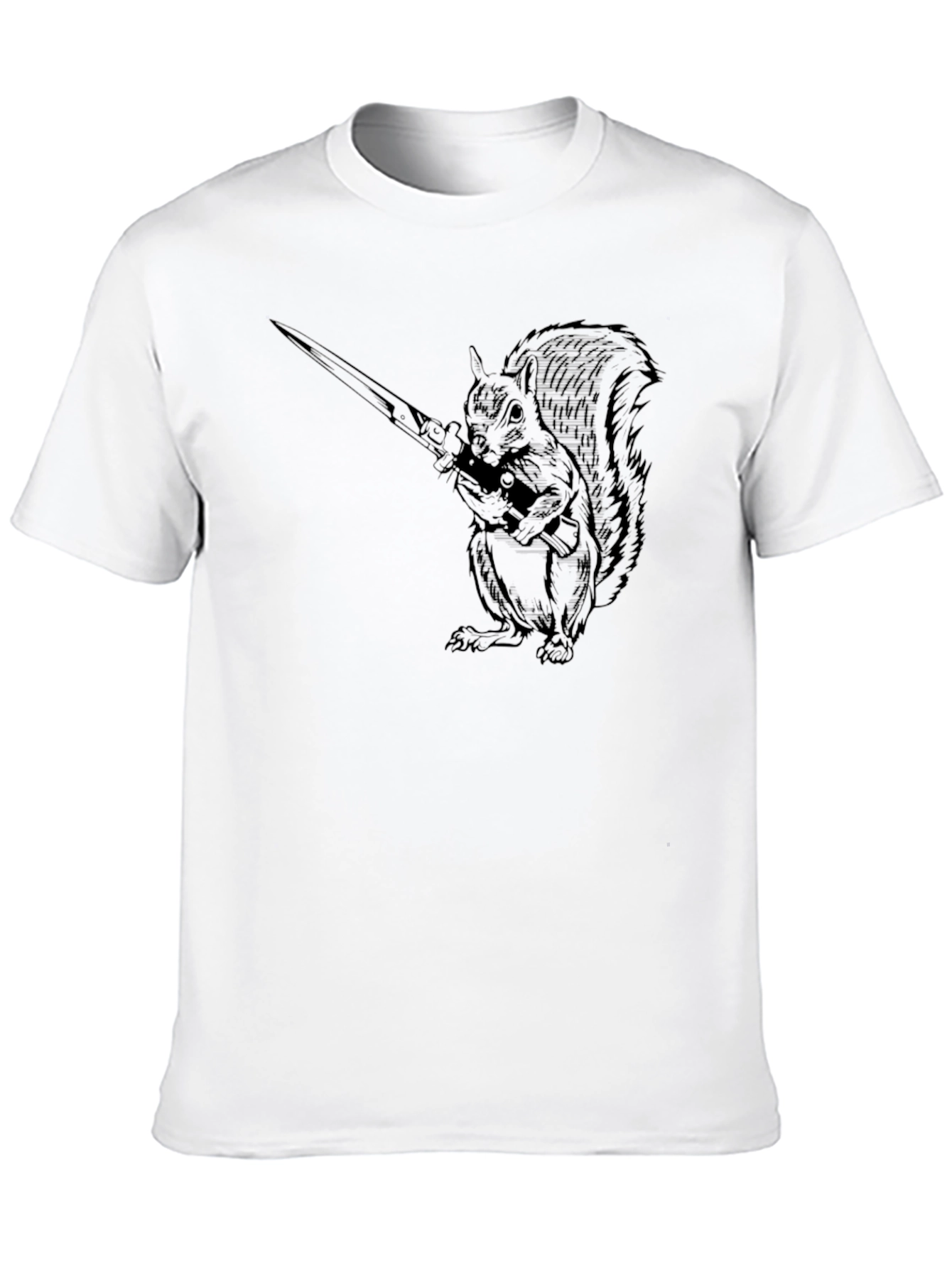Squirrel with Katana Black Graphic Tee
