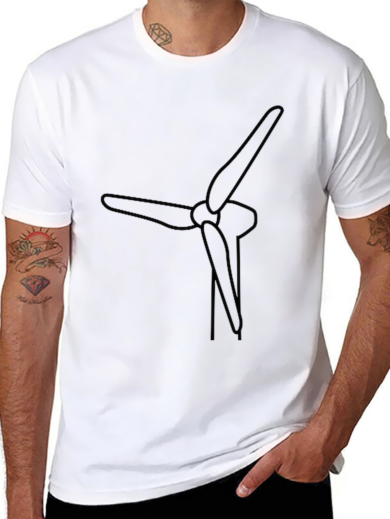Wind Turbine Graphic Tee - Sustainable Energy Shirt