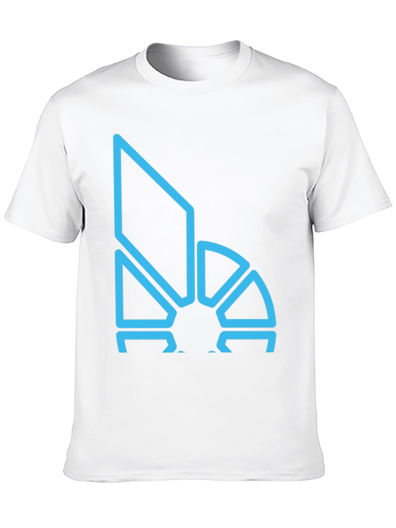 Geometric Blue Logo Black T-Shirt