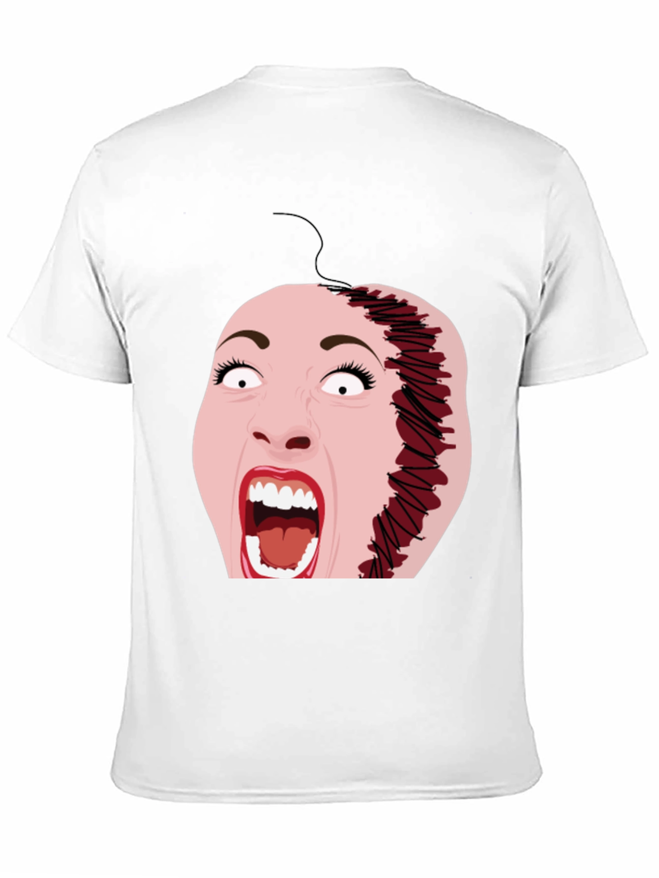 Horror T-Shirt with Stitched Face Graphic