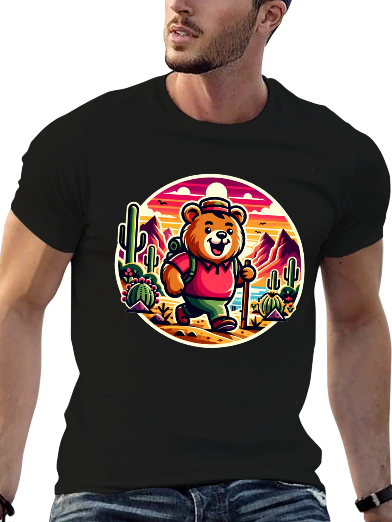 Bear Hiking T-Shirt - Desert Adventure