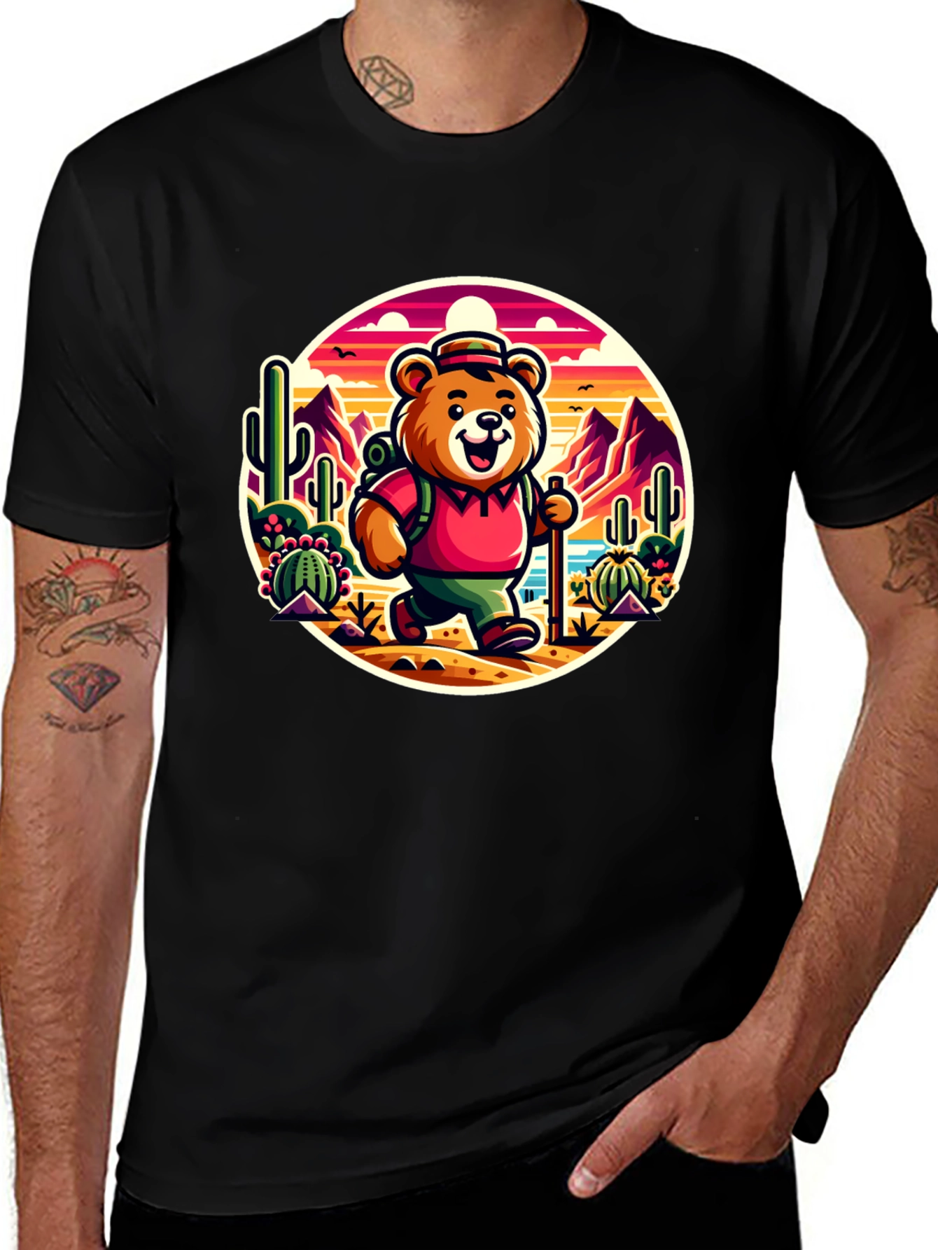 Bear Hiking T-Shirt - Desert Adventure