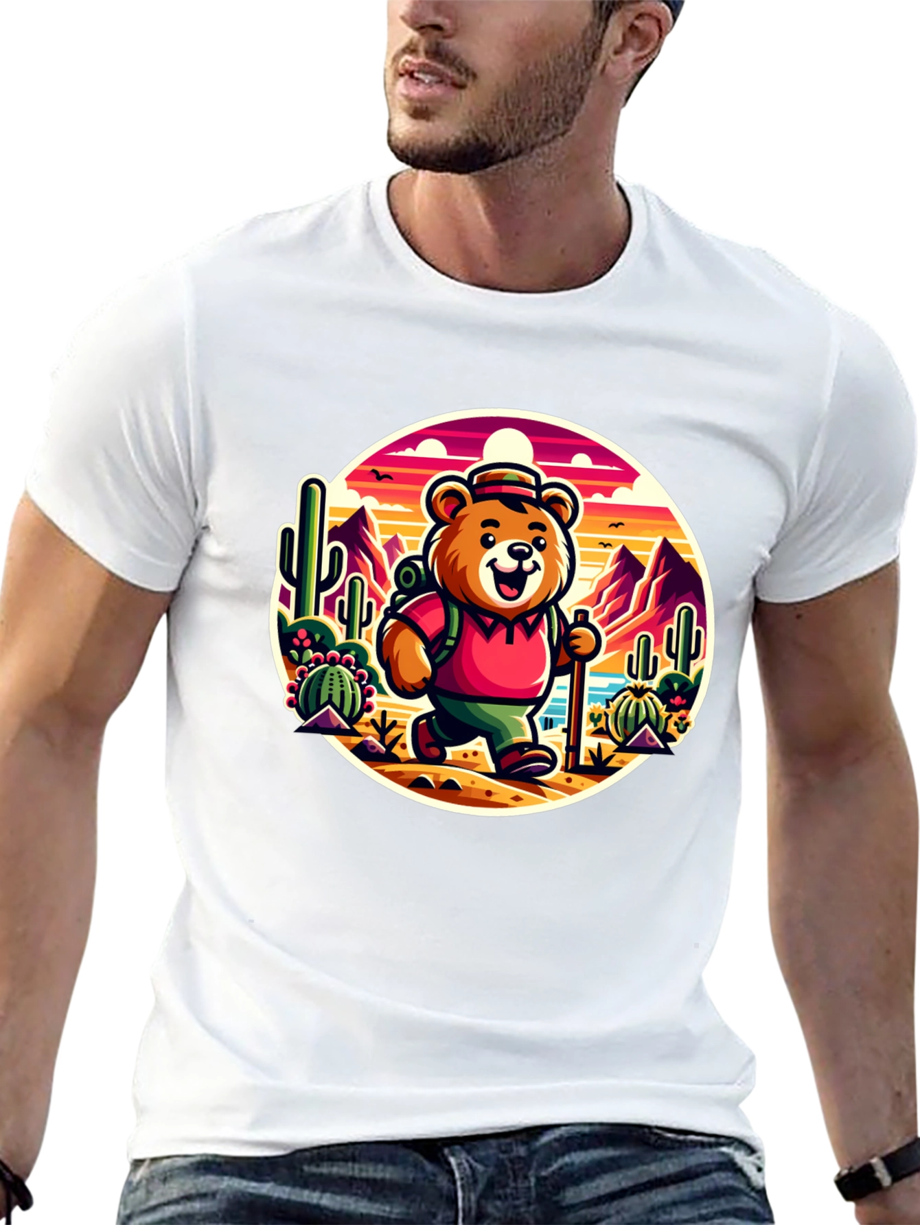 Bear Hiking T-Shirt - Desert Adventure