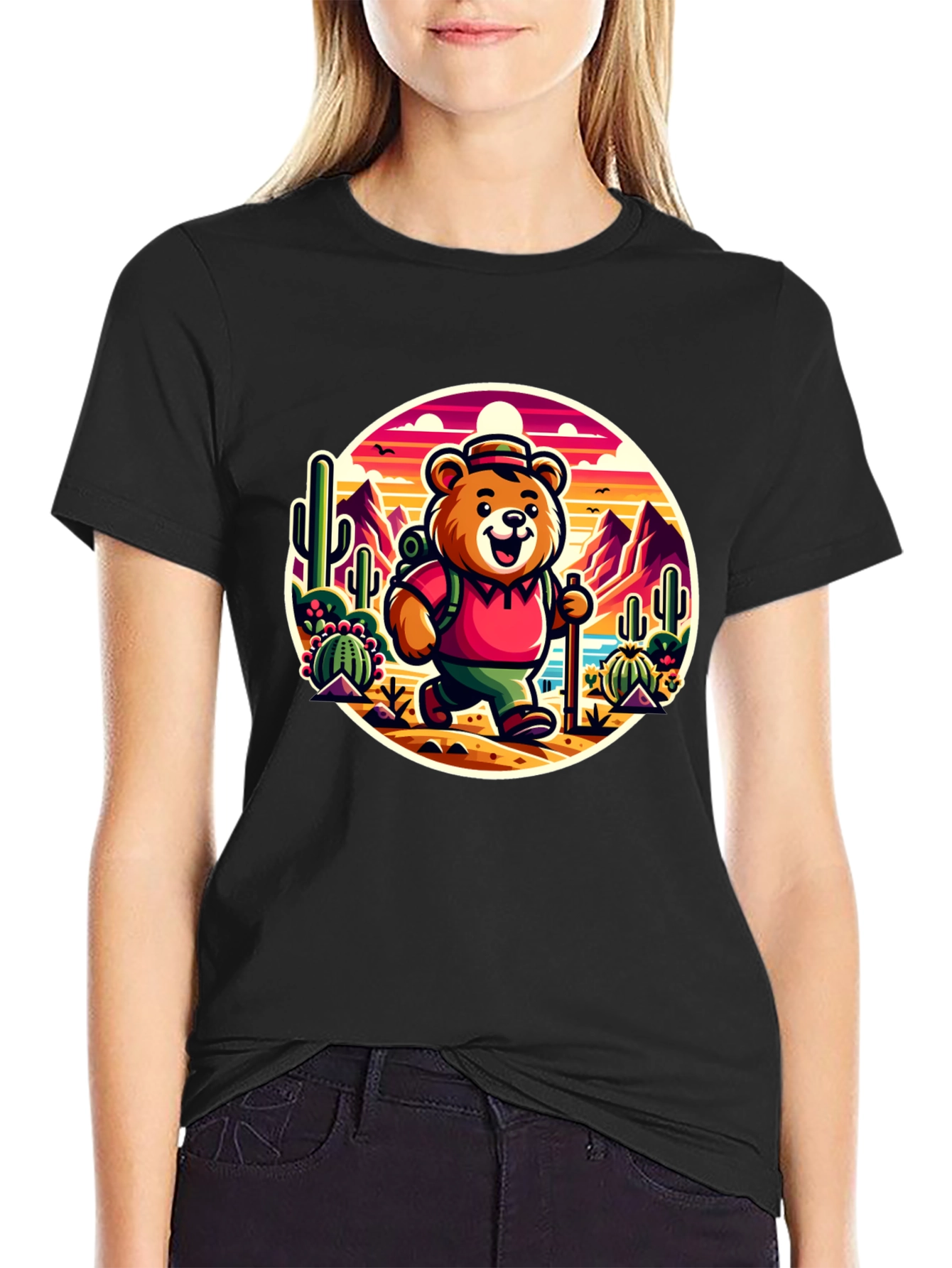 Bear Hiking T-Shirt - Desert Adventure