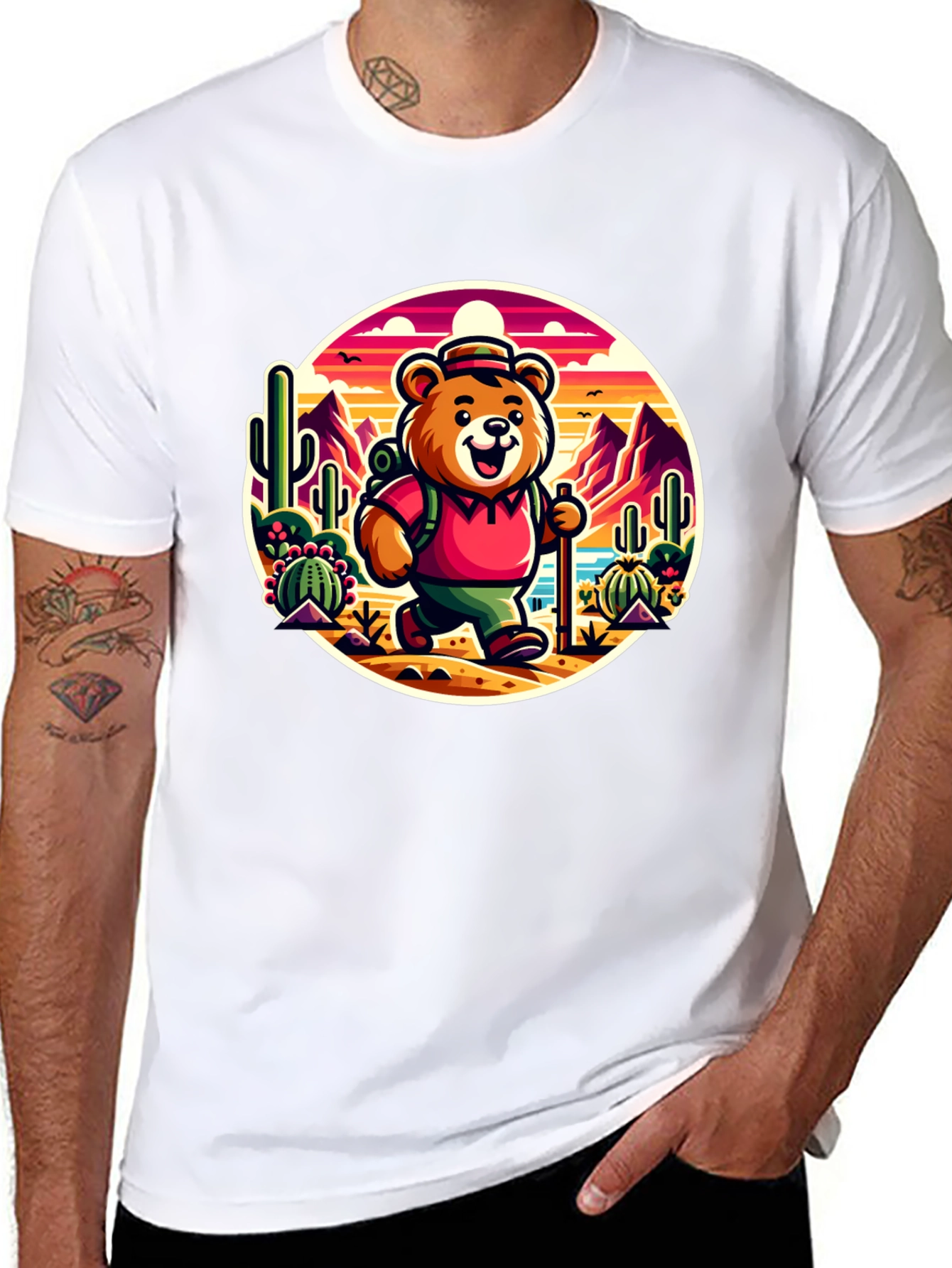 Bear Hiking T-Shirt - Desert Adventure