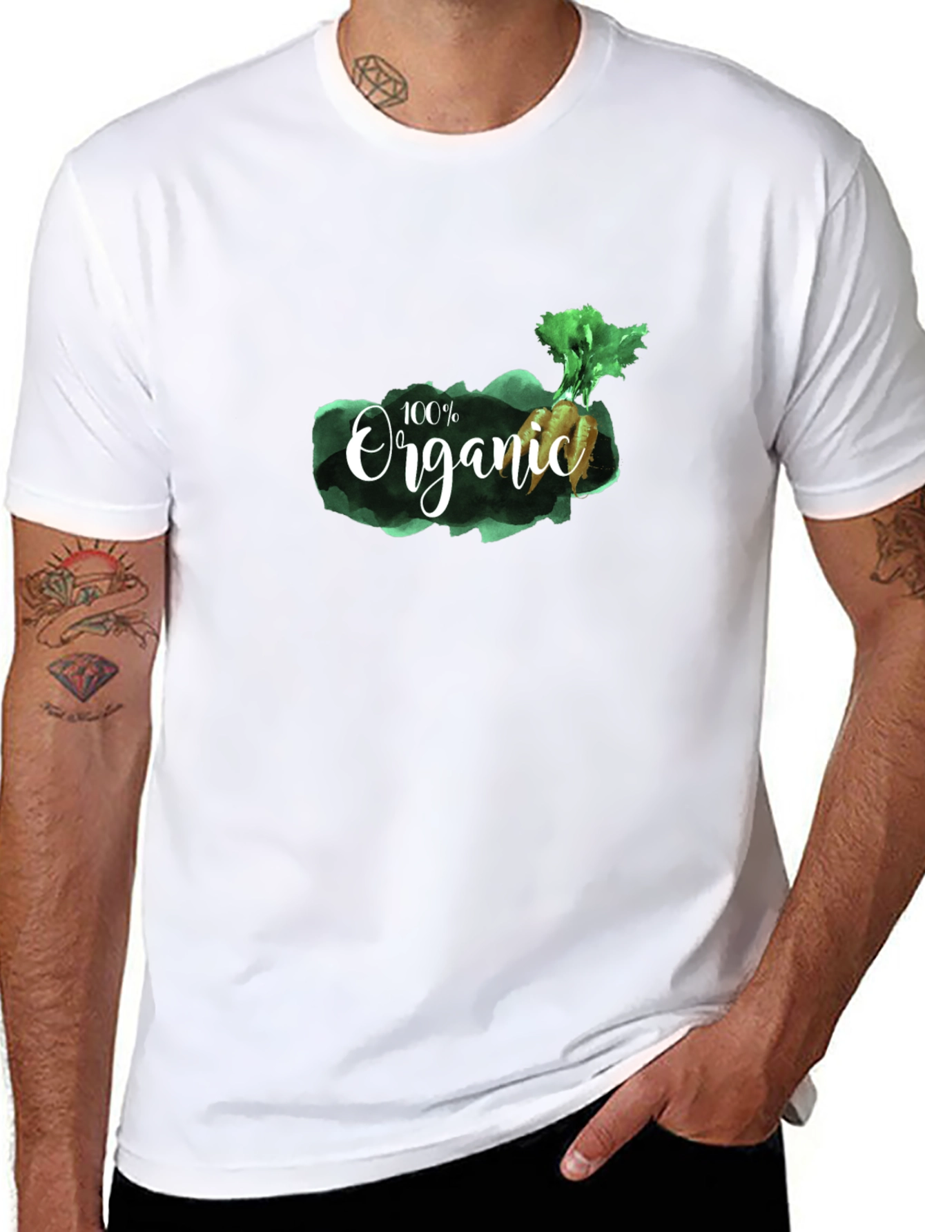 Organic Graphic T-Shirt - Mens Black Tee